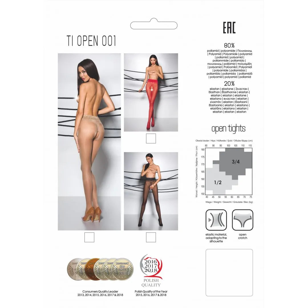 Collants ouverts noirs 20DEN, ajustés, transparents, avec ouverture entrejambe, élégants et confortables pour femmes.