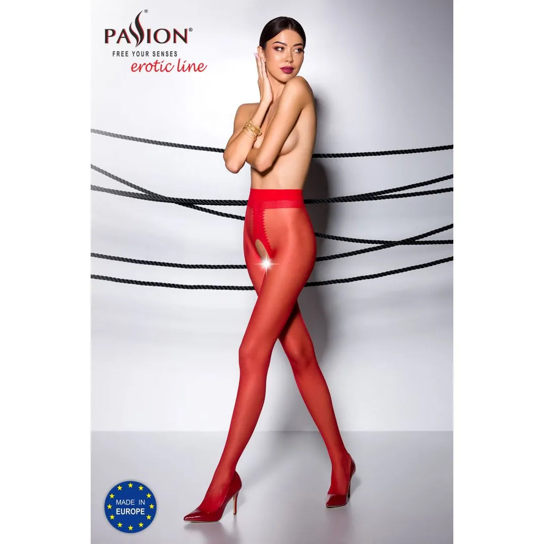 collants ouverts 20DEN rouge élégants entrejambe ouvert femmes classiques confort élasticité polyamide élasthanne finesse transparent durable soirée bureau