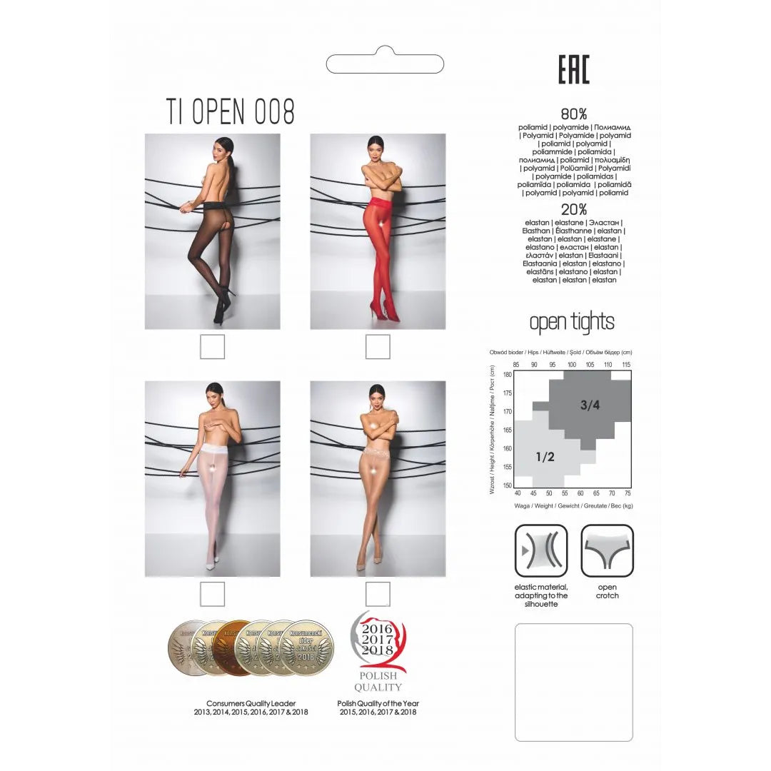 Collants rouges ouverts dentelle taille haute 30DEN, élégants et raffinés, sublimant les courbes féminines.