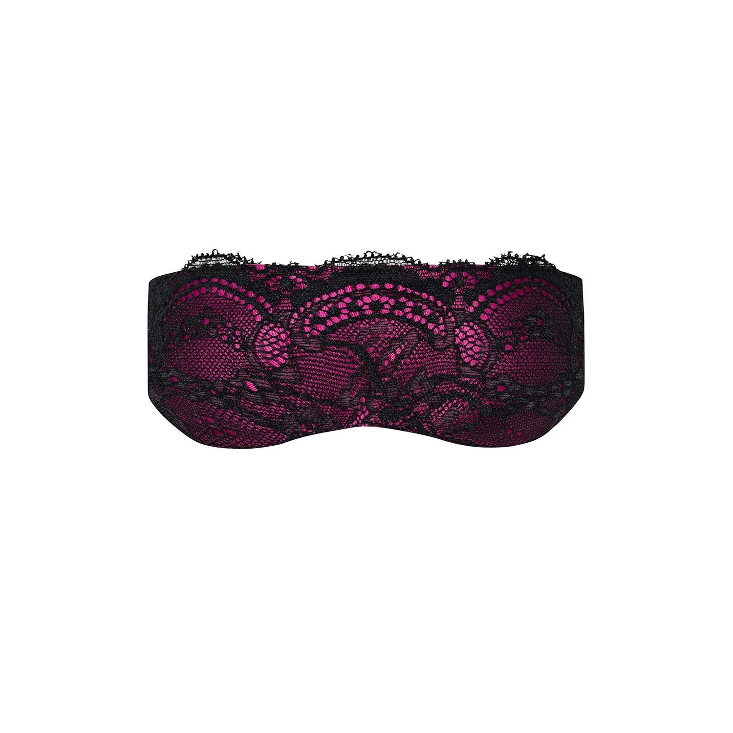 Masque dentelle sexy magenta ajustable ruban satin douceur tissu ultra doux confortable silhouette féminine élégance sophistiquée taille unique