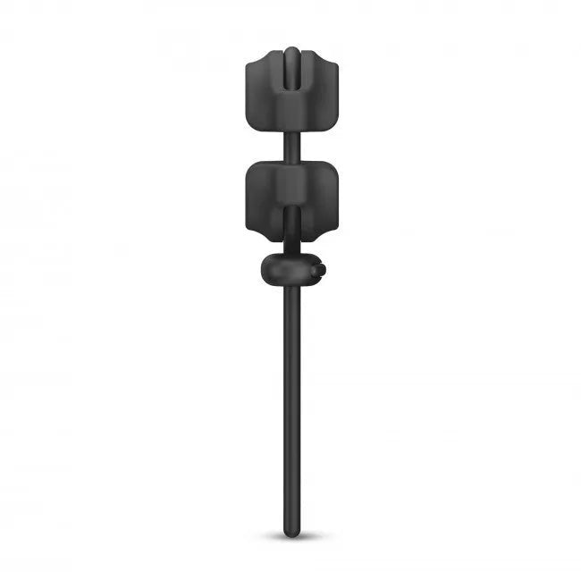 Anneau pénien ajustable noir en silicone avec fermeture coulissante, design ergonomique pour confort et stimulation intenses.
