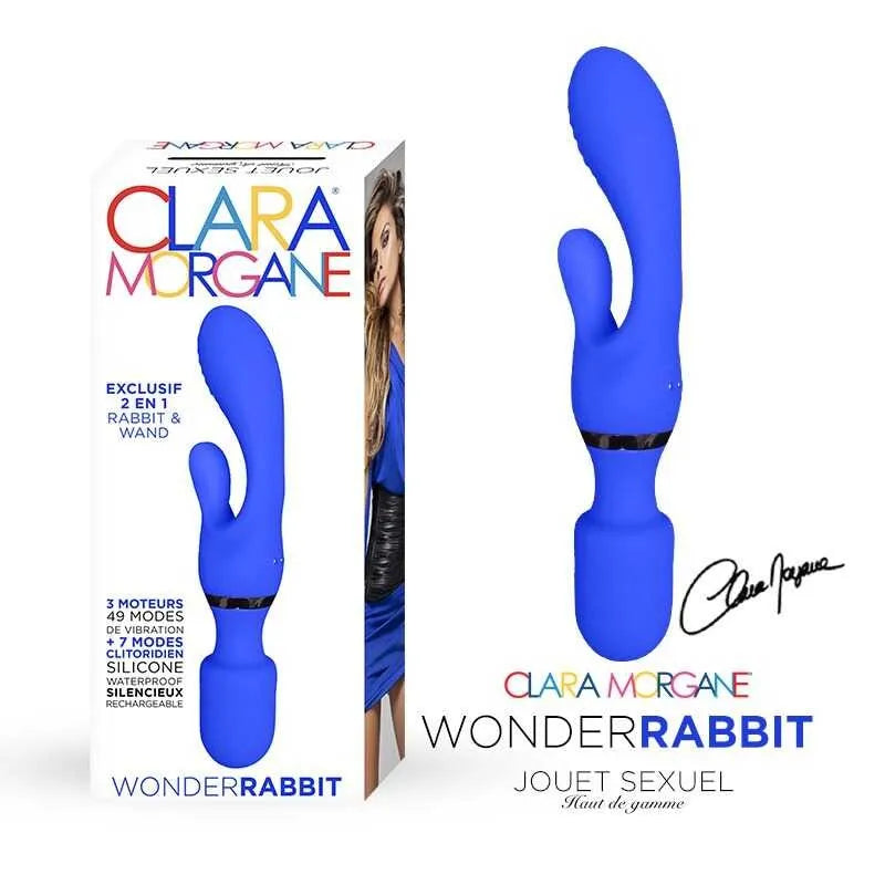 Vibromasseur silicone rechargeable femme 7 modes vibration waterproof bleu