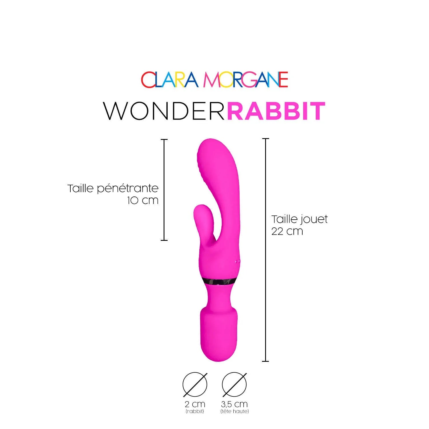 Wonder rabbit rose silicone vibrant femme sans phtalates rechargeable waterproof