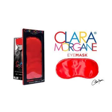 masque Clara Morgane rouge sensuel séduisant érotique luxueux satiné hypoallergénique confortable occultation élastique ajustable maintien mystérieux romantique intime élégant prestigieux