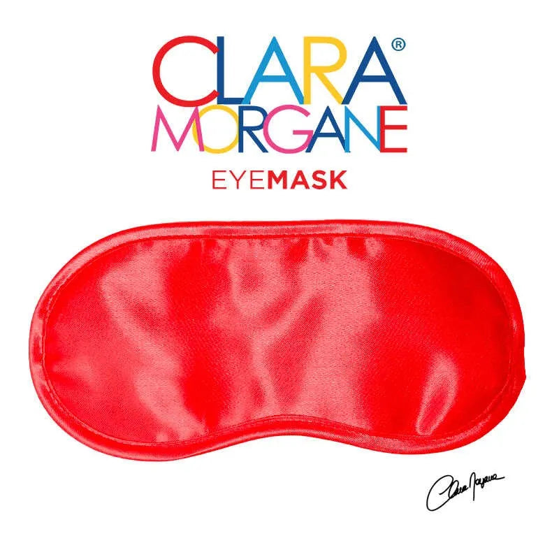 masque Clara Morgane rouge sensuel séduisant érotique luxueux satiné hypoallergénique confortable occultation élastique ajustable maintien mystérieux romantique intime élégant prestigieux