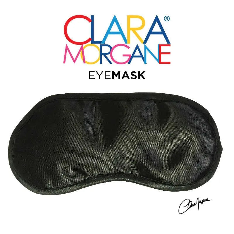 Masque Clara Morgane Noir satin doux ergonomique occultant confortable élégant mystérieux sensuel raffiné intime sommeil discret