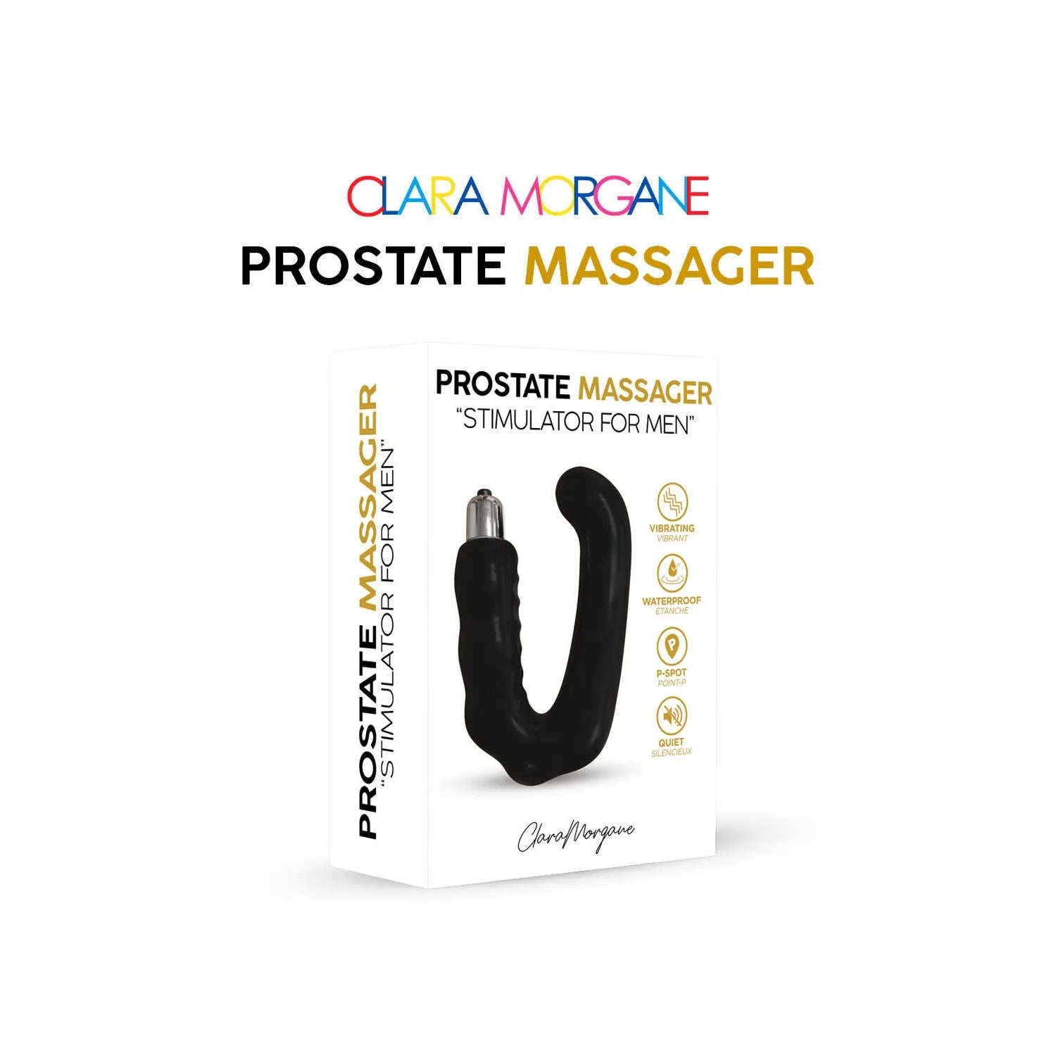 Stimulateur prostate vibrant silicone noir waterproof hommes couples usage anal