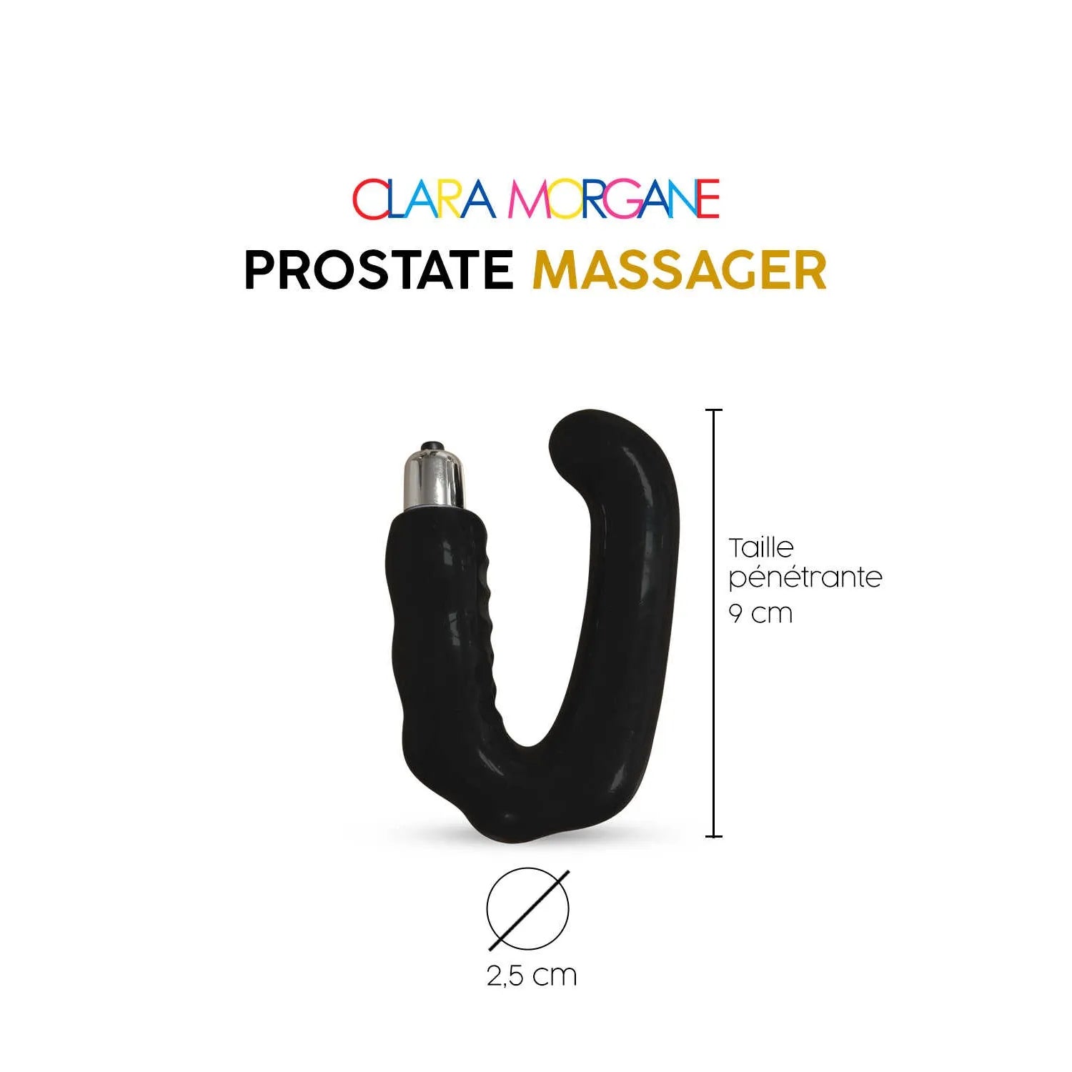 Stimulateur prostate vibrant silicone noir waterproof hommes couples usage anal