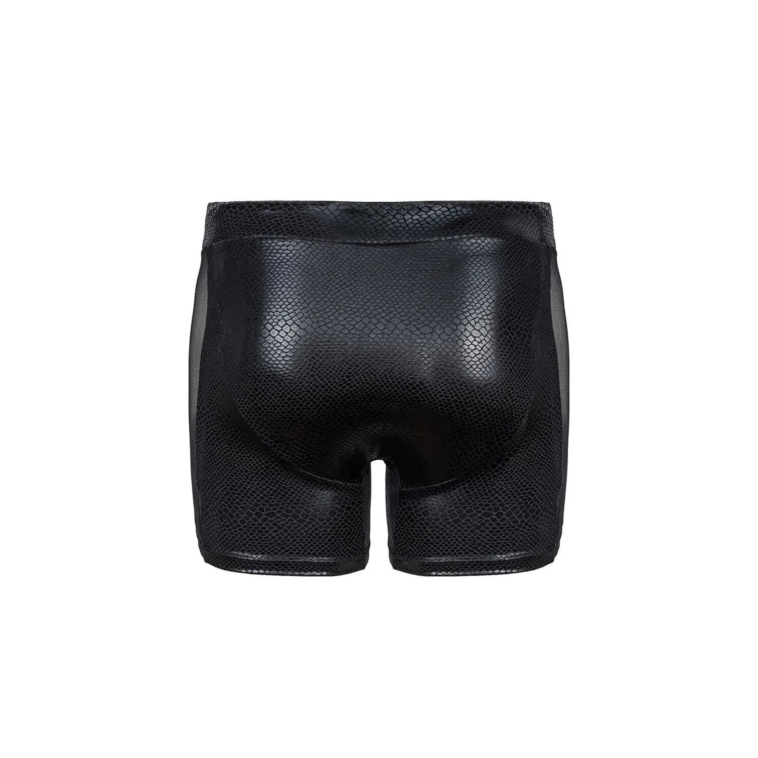 short de bain homme noir sexy matière translucide ajustement parfait