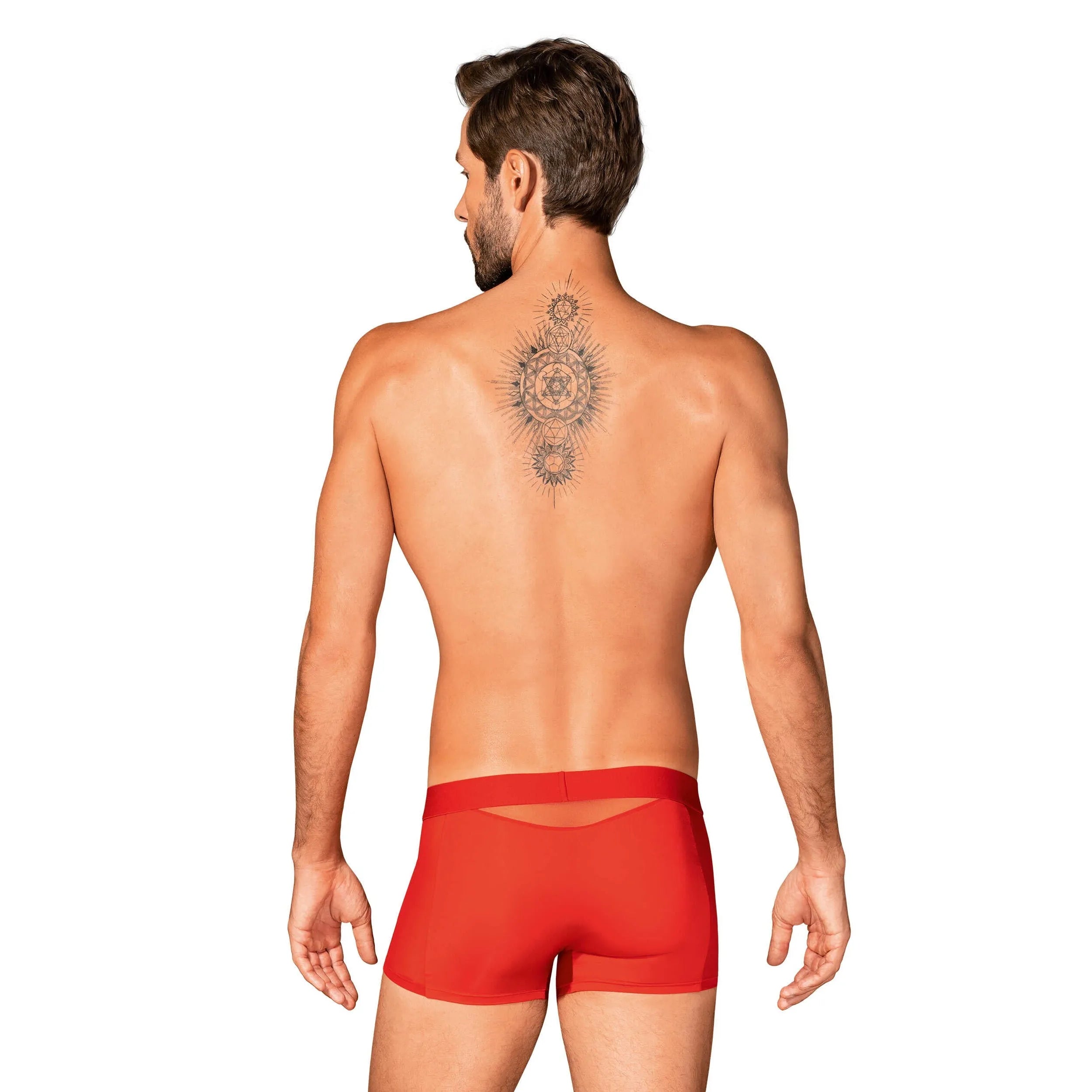 Boxer rouge Boldero homme, maille translucide sur les côtés, coupe classique, extensible, élégant et confortable.