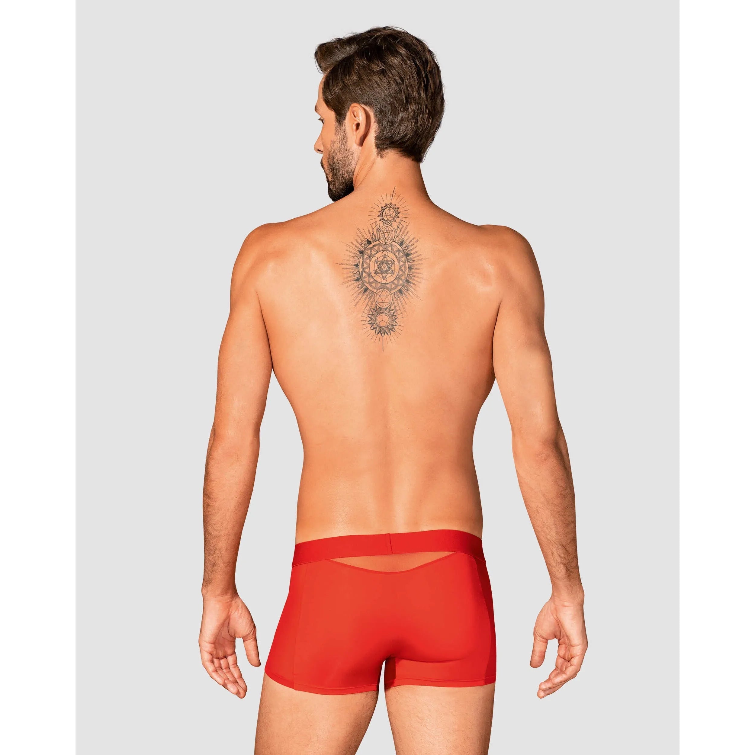 Boxer rouge Boldero homme, coupe classique, maille translucide côtés et arrière, élégant et confortable.