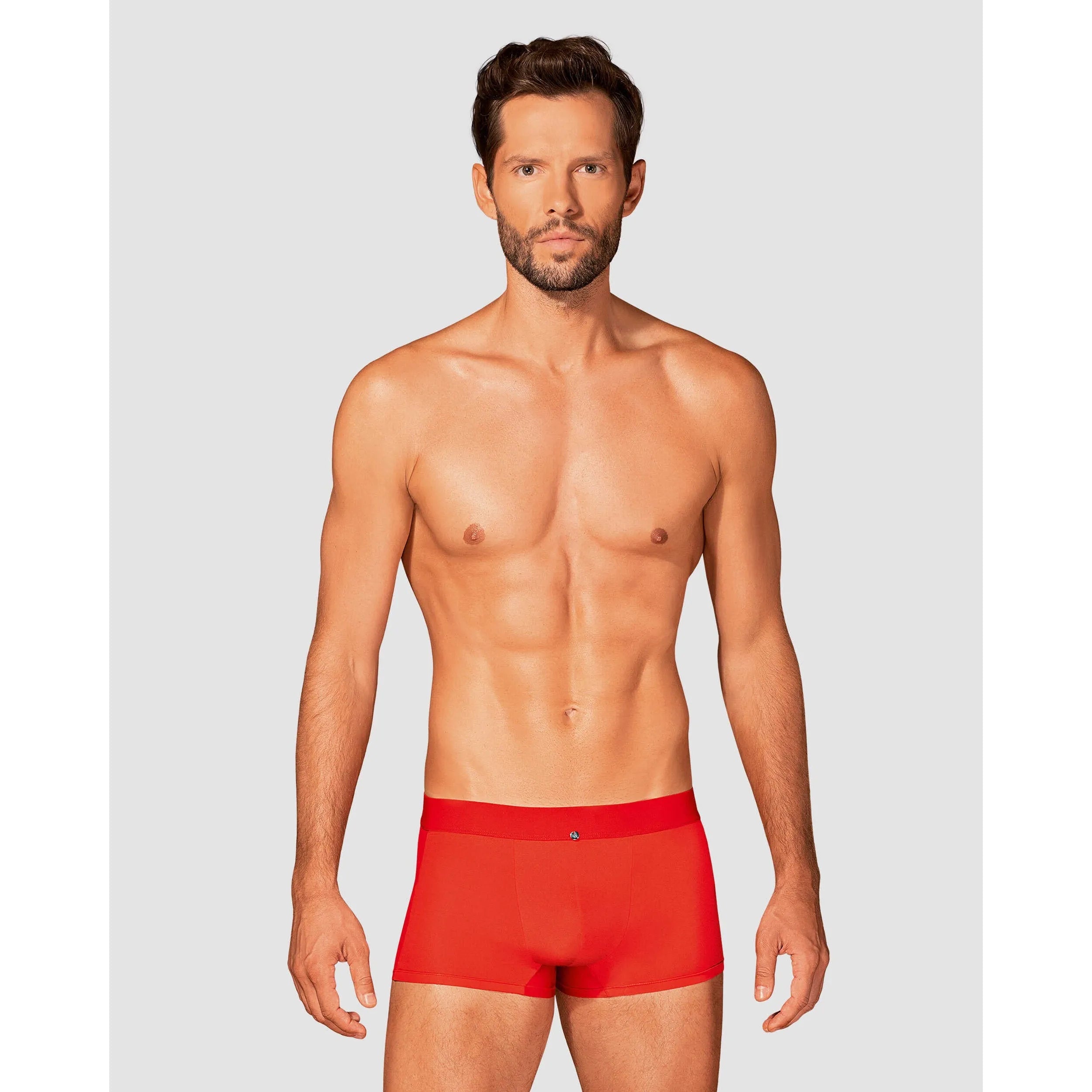 Boxer rouge Boldero homme, maille translucide, coupe classique sexy, pendentif argent, confort extensible, polyamide élast...