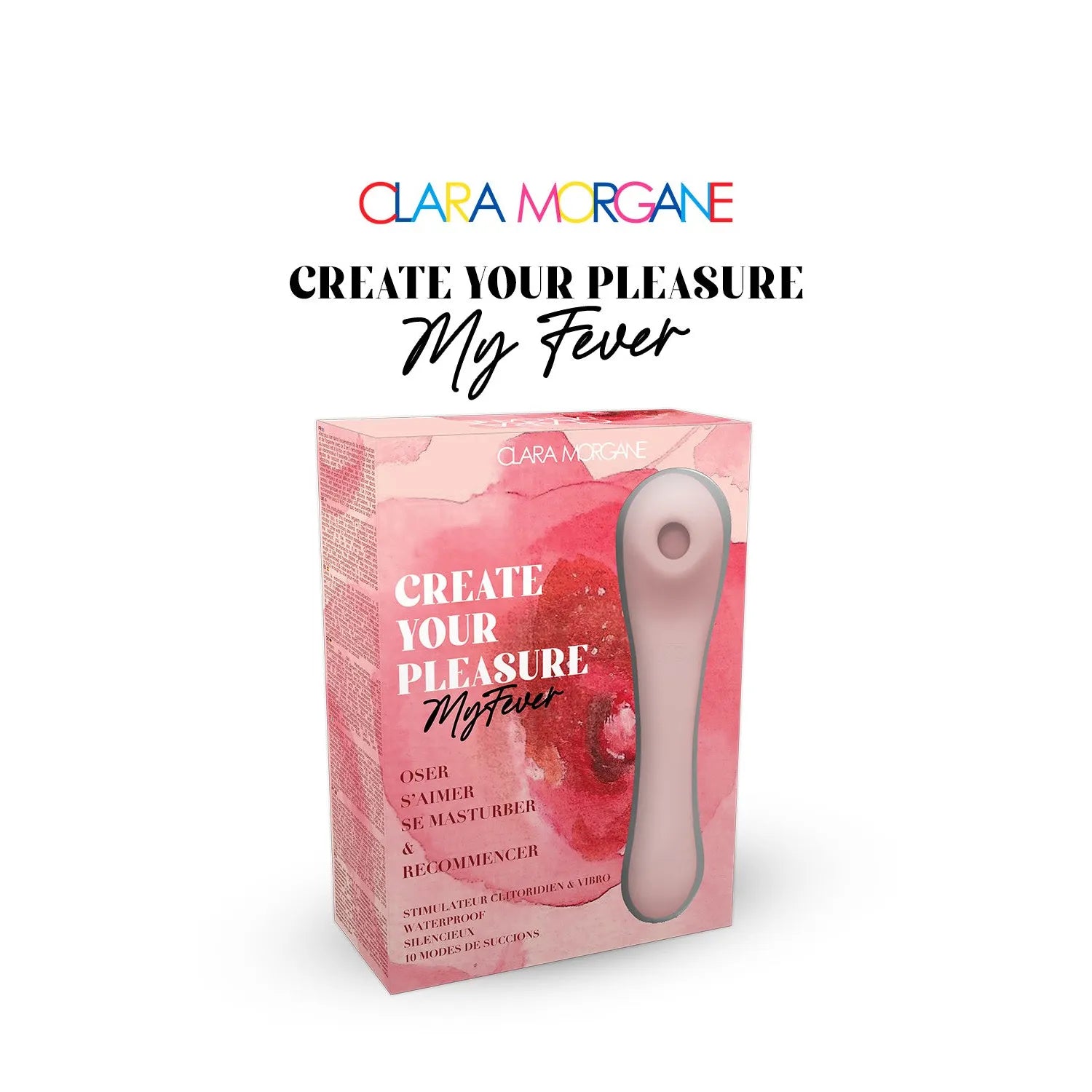 stimulateur clitoridien silicone médical étanche rechargeable ergonomique hypoallergénique doux compact silencieux puissant dix modes succion vibration rose