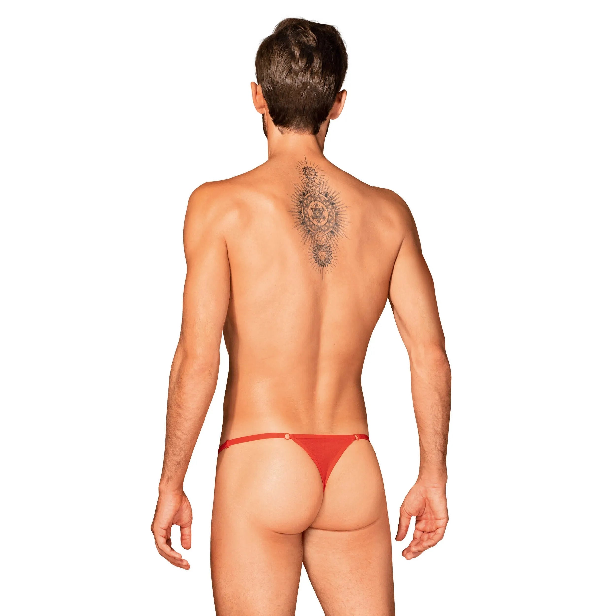 String homme sexy rouge Obsessiver réglable confort monogramme élégant