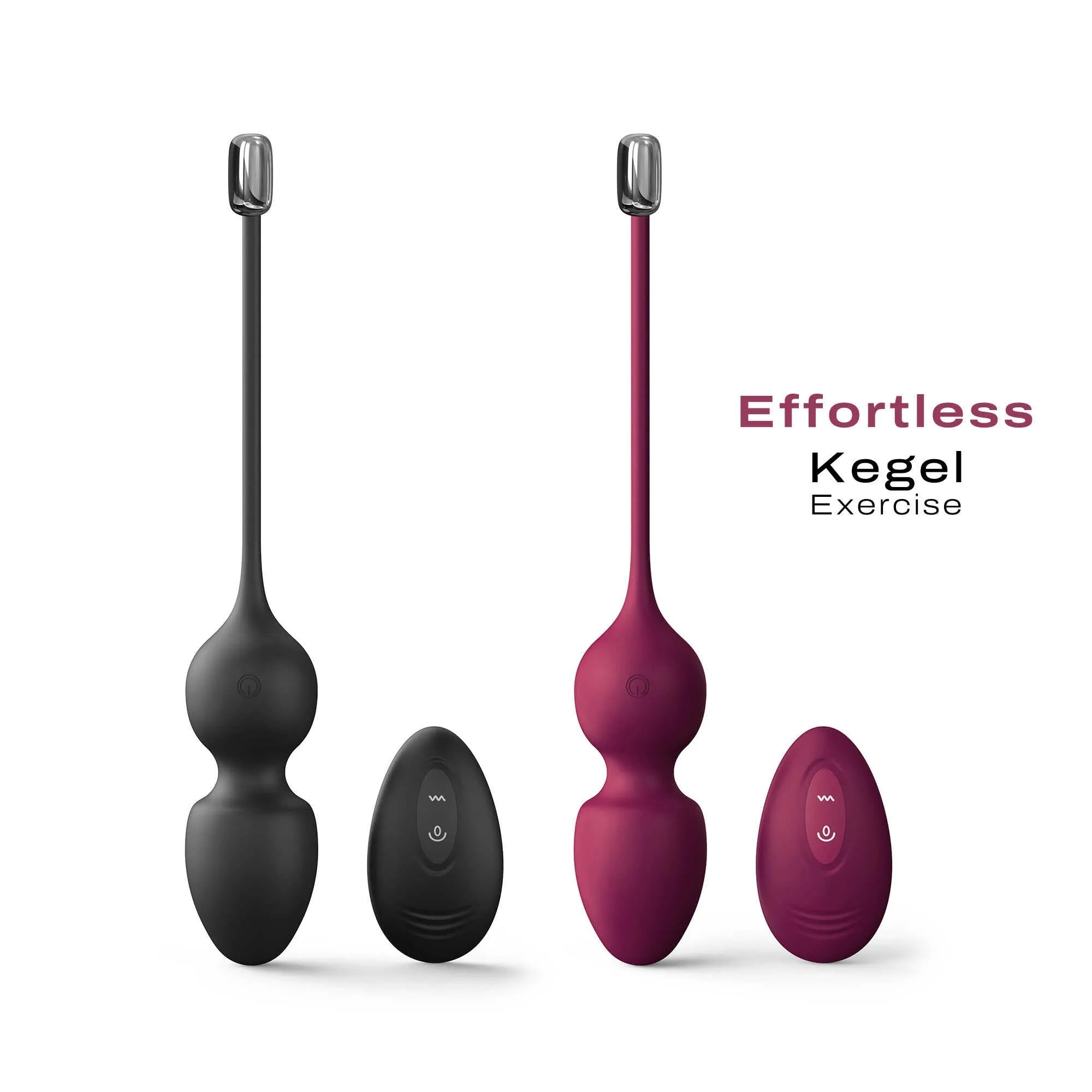 Boules Geisha télécommandées Dorcel, noires et roses, ergonomiques, pour exercices Kegel, avec télécommande.