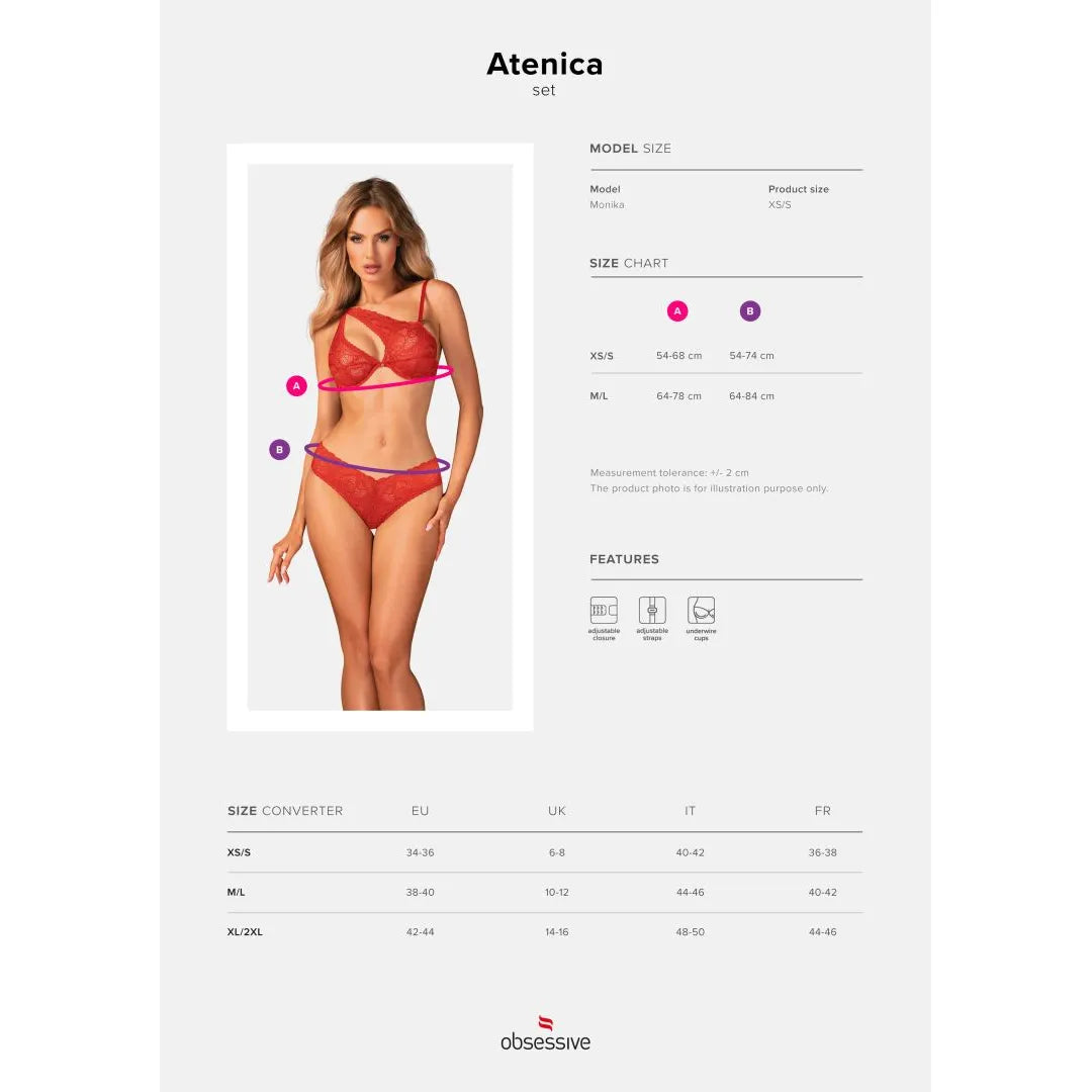 Ensemble lingerie rouge asymétrique en dentelle avec soutien-gorge à armatures et culotte, bretelles réglables, élégant et...