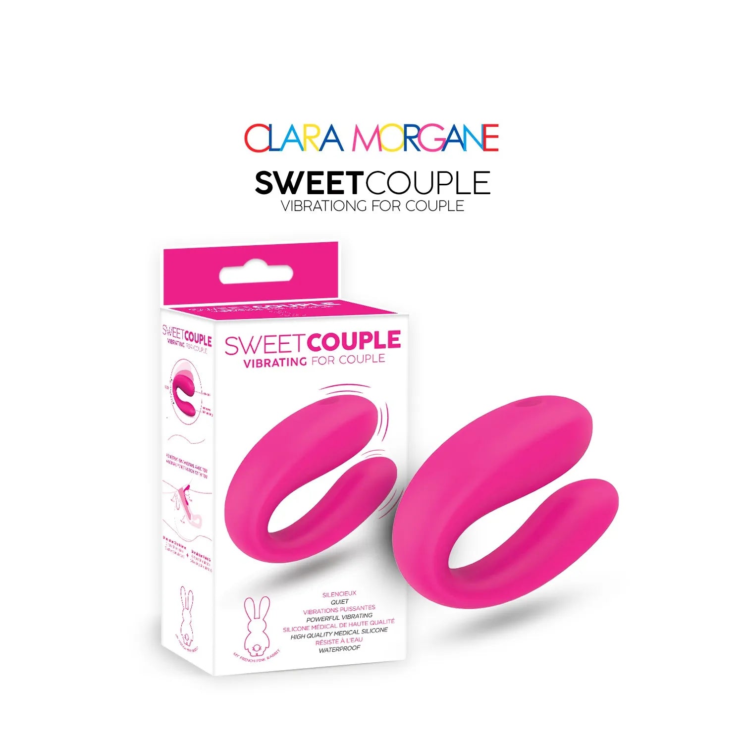 Vibromasseur pour couple doux et silencieux stimulation clitoridienne G-spot multi-vitesses silicone médical rose