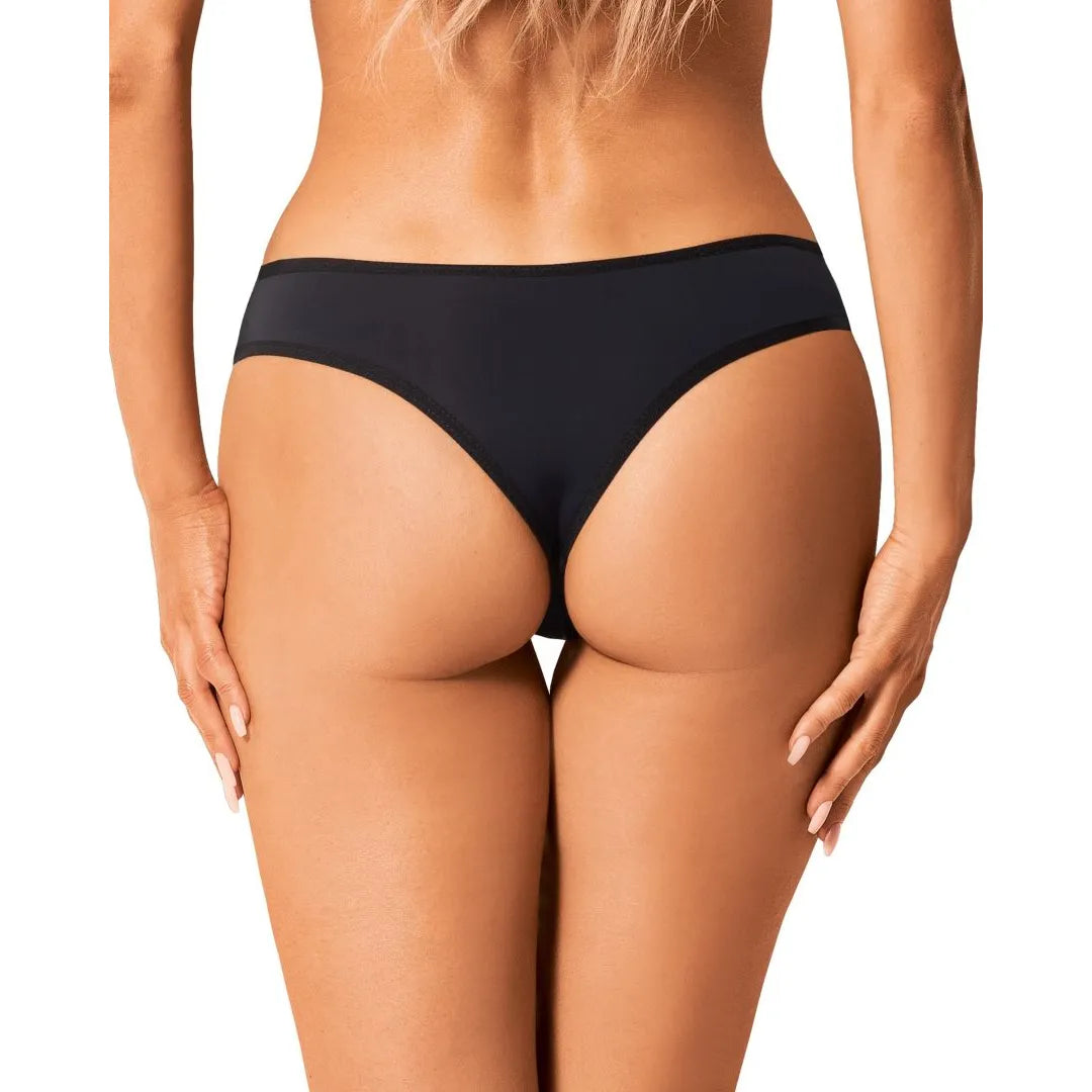 Culotte noire Bella Rou en tulle fleuri brodé, élégante et confortable, vue arrière, détails raffinés et féminins.