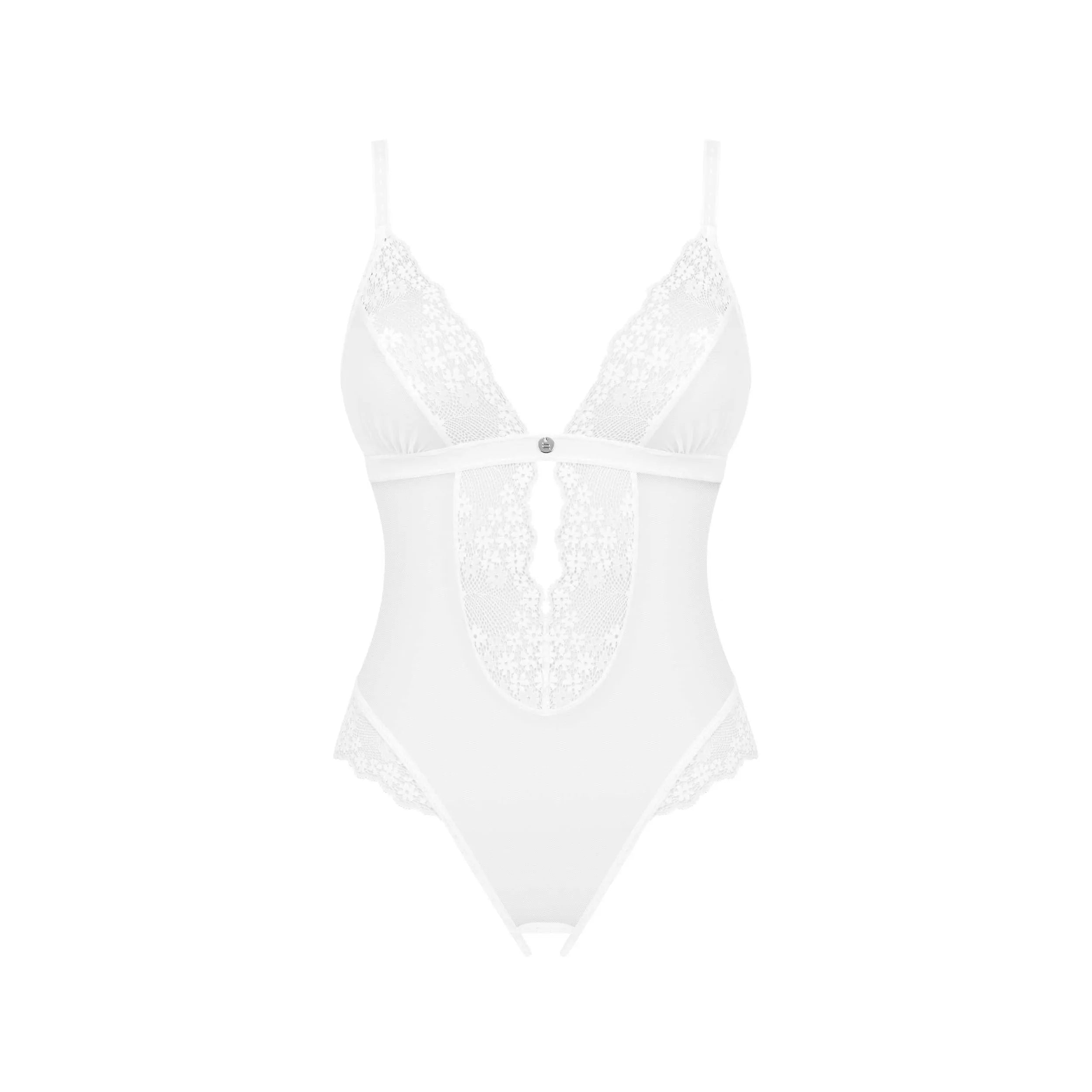 lingerie sexy blanc ouvert entrejambe bretelles réglables luxe pendentif bijou tissu extensible doux élégant raffiné sensuel audacieux confortable