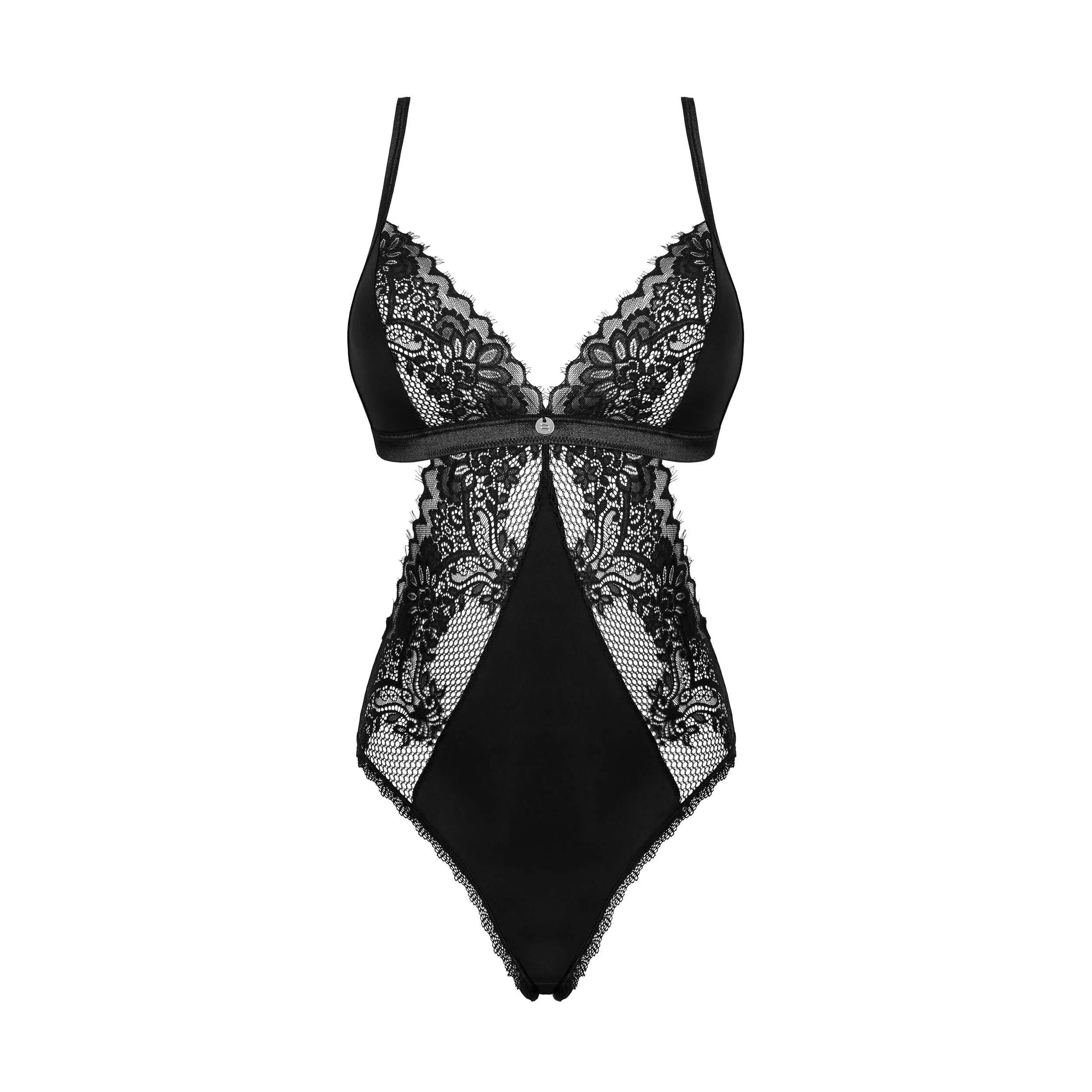 teddy noir sexy ajustable dentelle résille transparent brillant pendentif élégant sensuel audacieux moulant extensible polyamide élasthanne bretelles fermeture multipoints