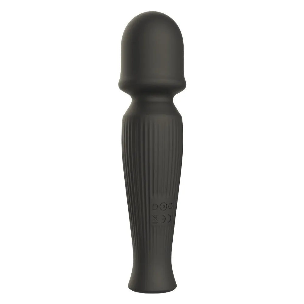 Wand massager ergonomique flexible 10 modes silicone noir USB étanche 18 cm
