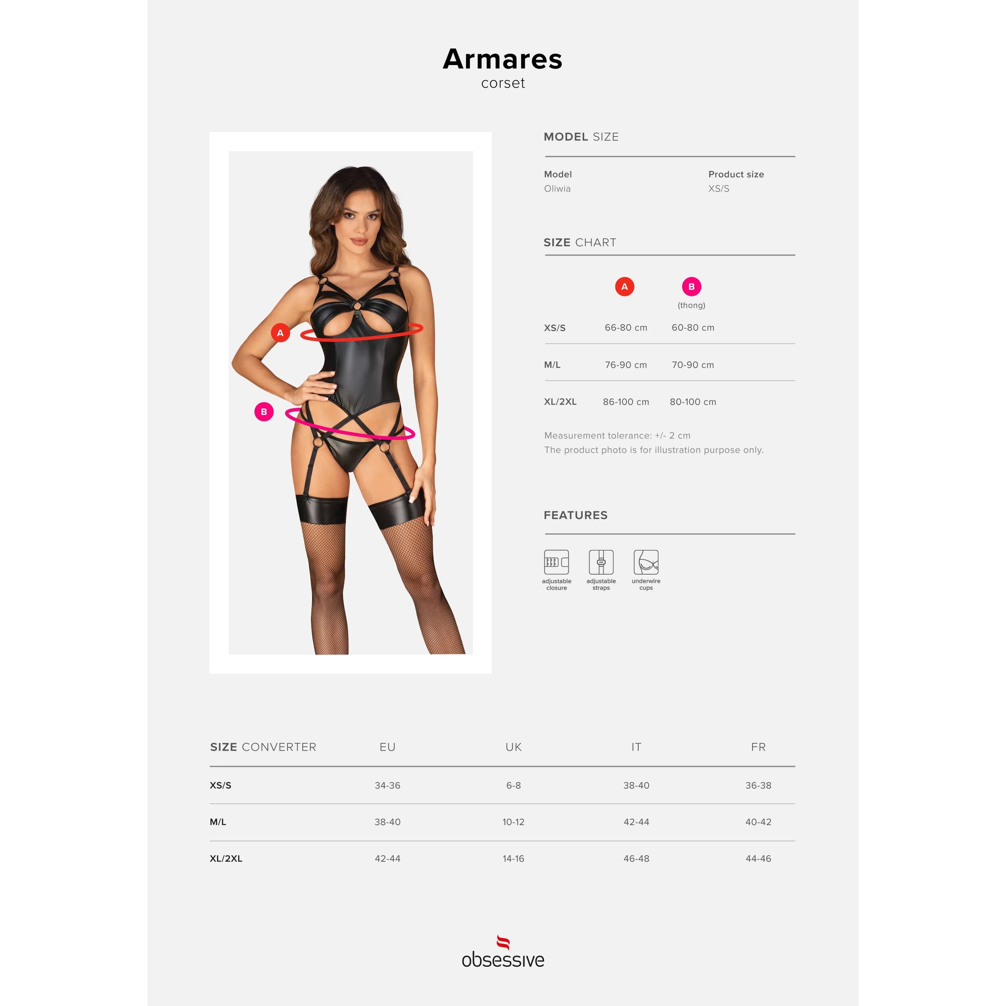 Combinaison corset string noir intense, détails métalliques, bretelles réglables, jarretelles, matière élastique et douce.