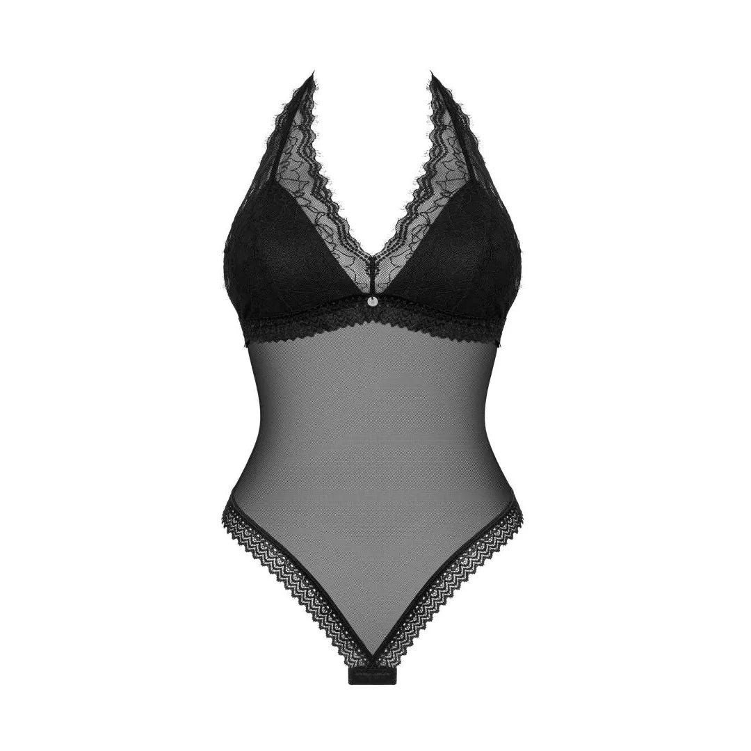 Medilla body noir sensuel dentelle bretelles réglables confort ajusté élégant bonnets rigidifiés pendentif argent tailles variées soirée romantique séduction raffinée