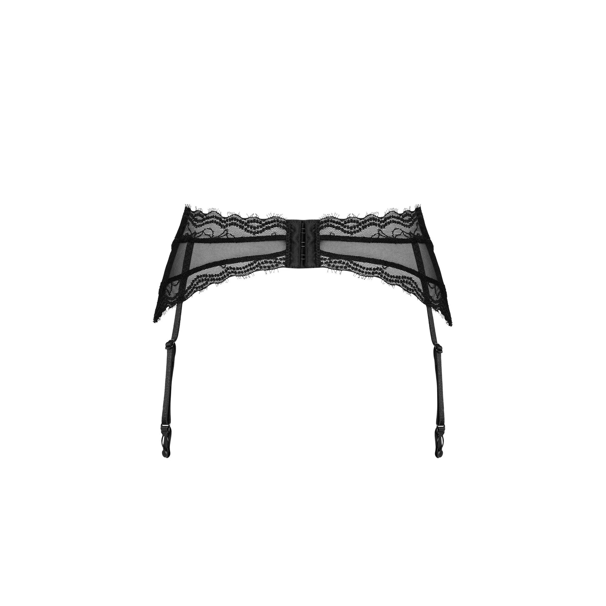 Medilla portejarretelles noir dentelle translucide sexy ajustable confortable maintien armatures verticales polyamide élasthanne pendentif