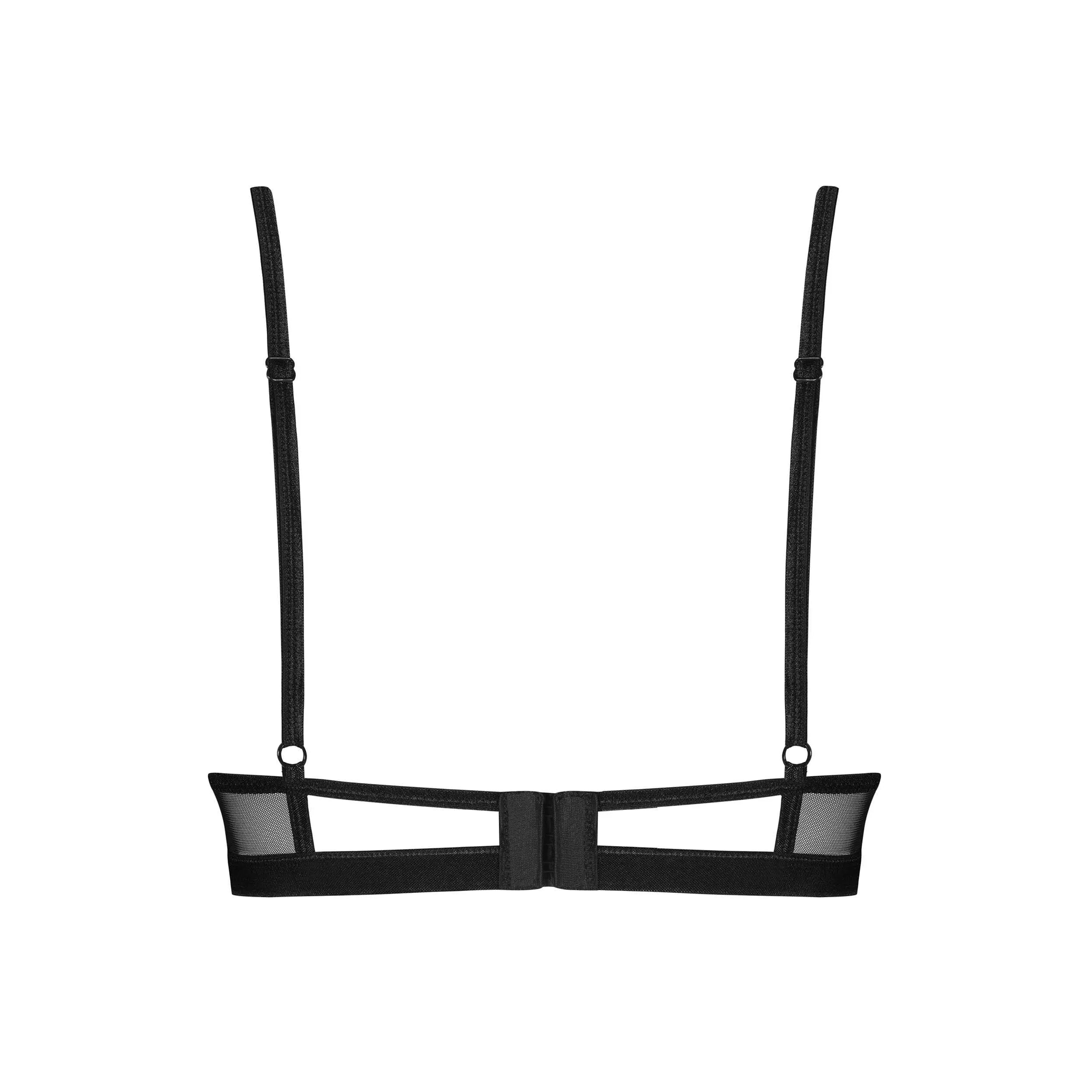 Soutien-gorge noir dentelle florale confort armatures réglables élégant