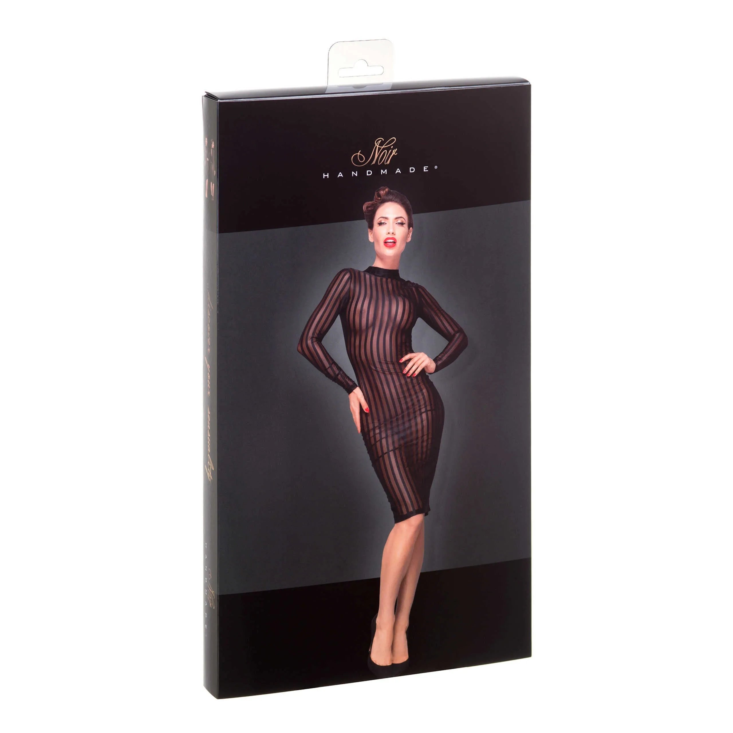 Robe midi tulle élastique col montant dentelle dos sexy