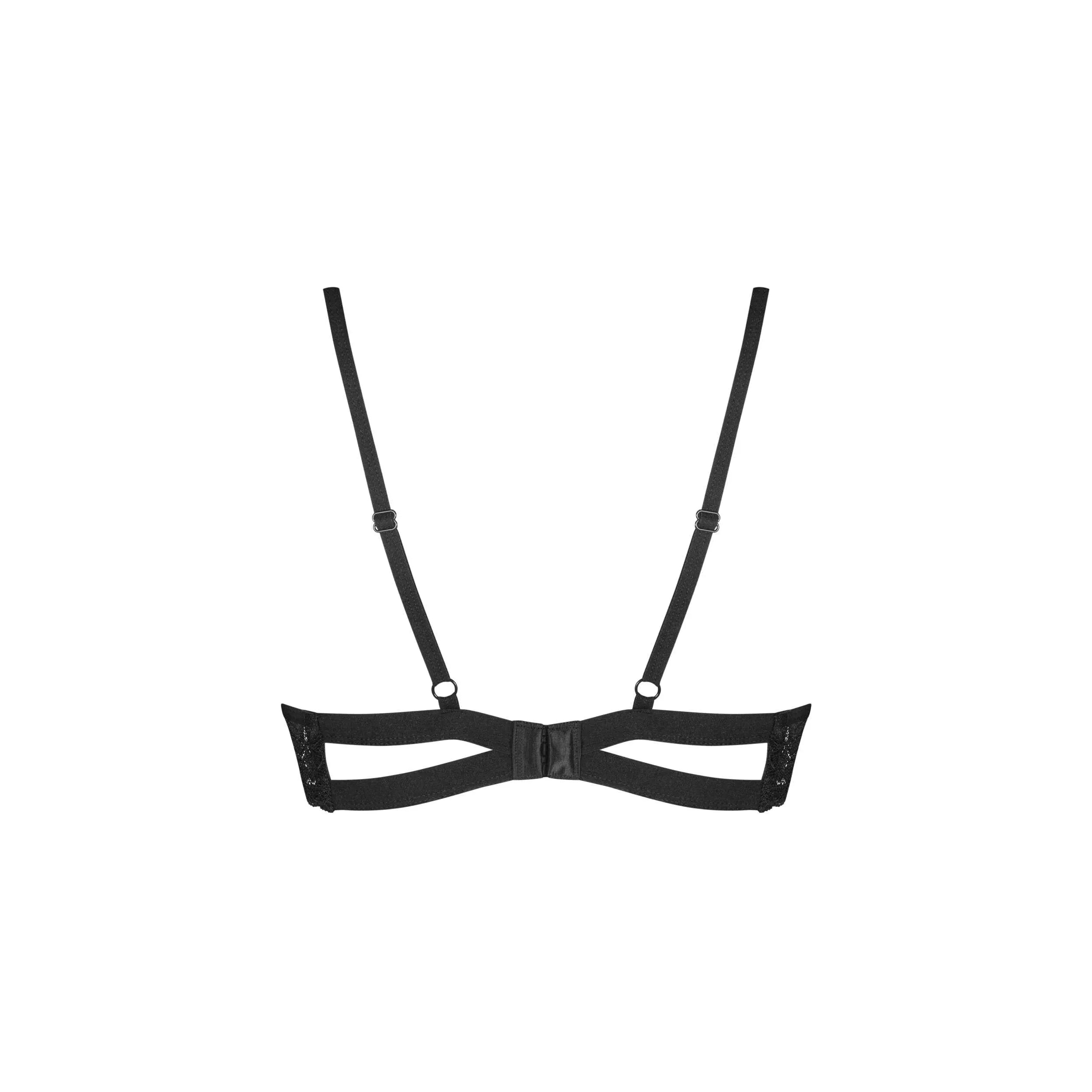 Soutien-gorge dentelle noire motif botanique bretelles réglables Nutris