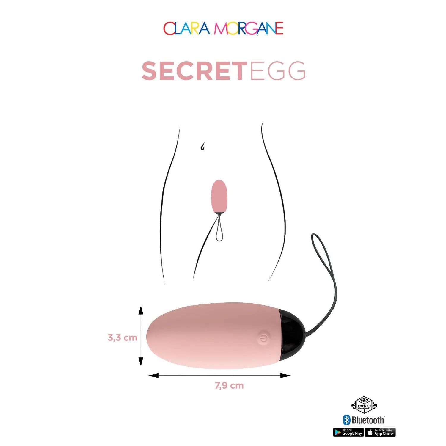 Oeuf vibrant rose à distance contrôle Bluetooth discret sextoy silicone ABS