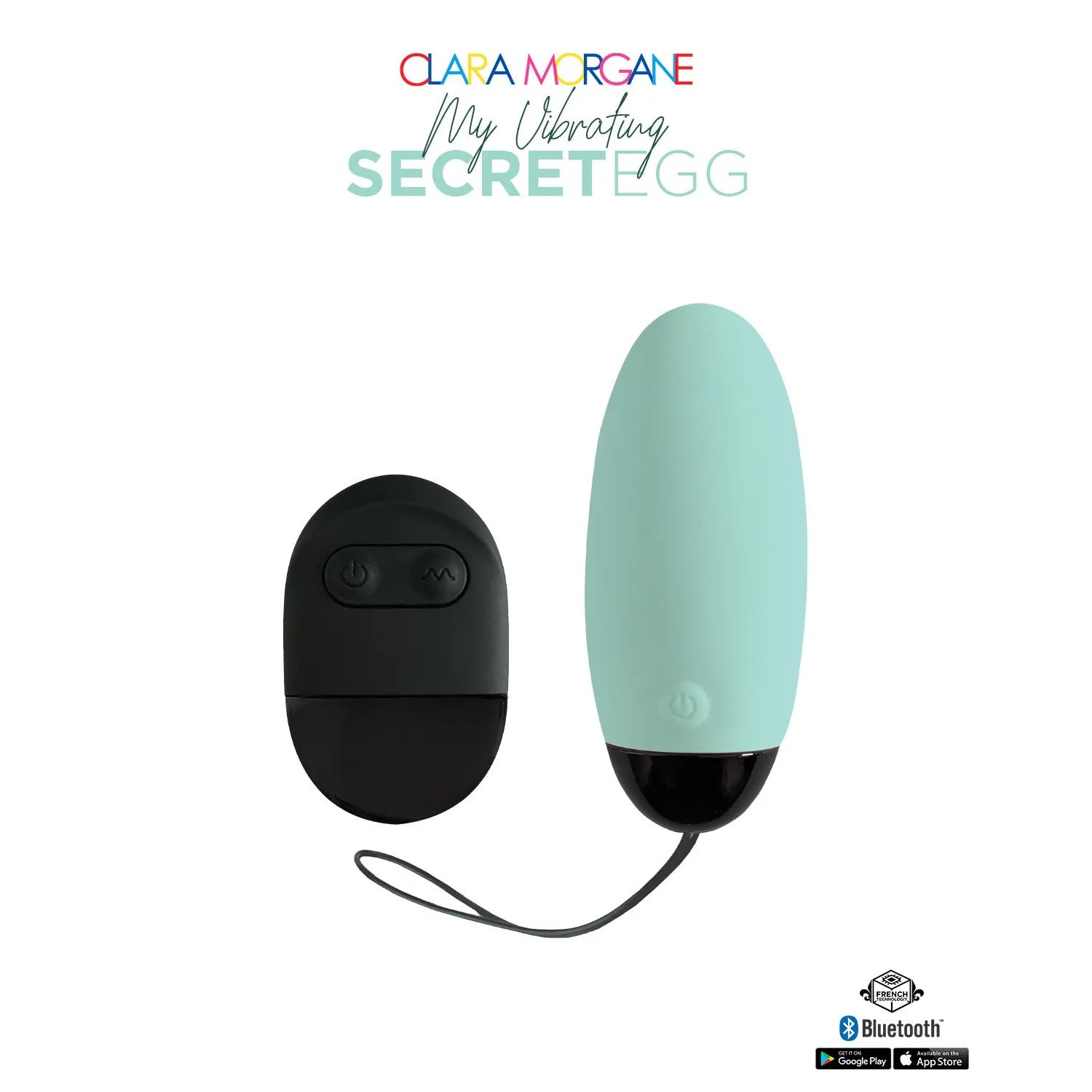 Oeuf vibrant connecté Bluetooth My Vibrating Secret Egg silicone médical hypoallergénique rechargeable_USB télécommande bleu clair femme couple plaisir intime