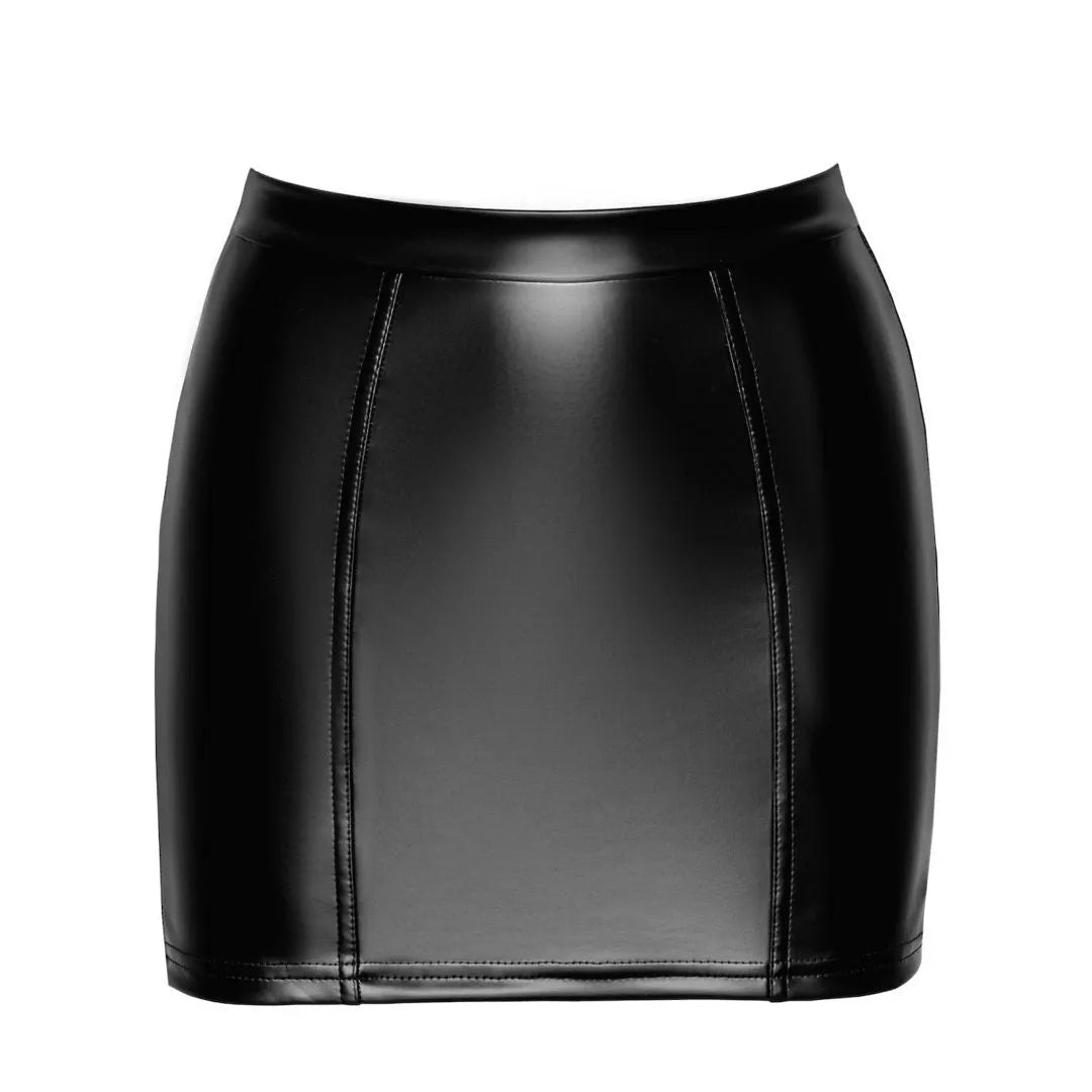 minijupe corsetée dentelle élastique effet mouillé extensible moulante laçage ajustable silhouette sublimante audacieuse sophistiquée soirée élégante noire six tailles