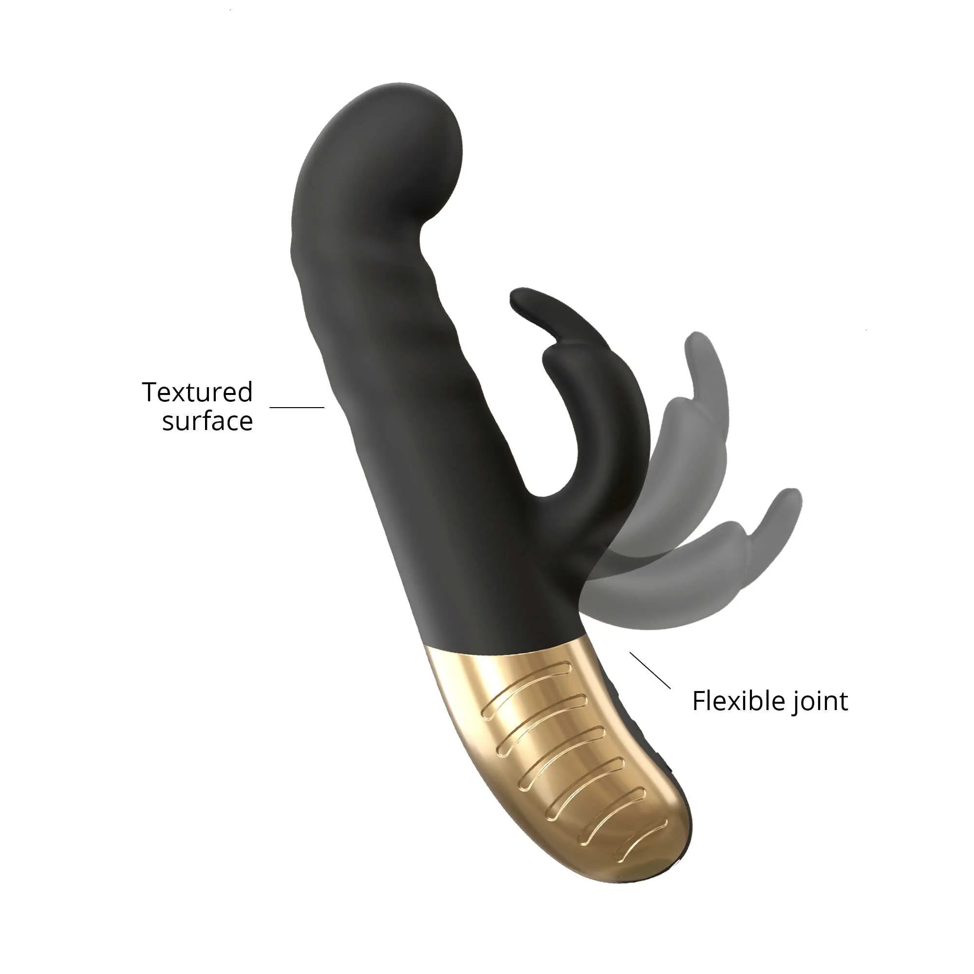 G-Stormer Rabbit Dorcel noir en silicone doux, forme ergonomique, stimulation point G et clitoridienne, 7 vitesses.
