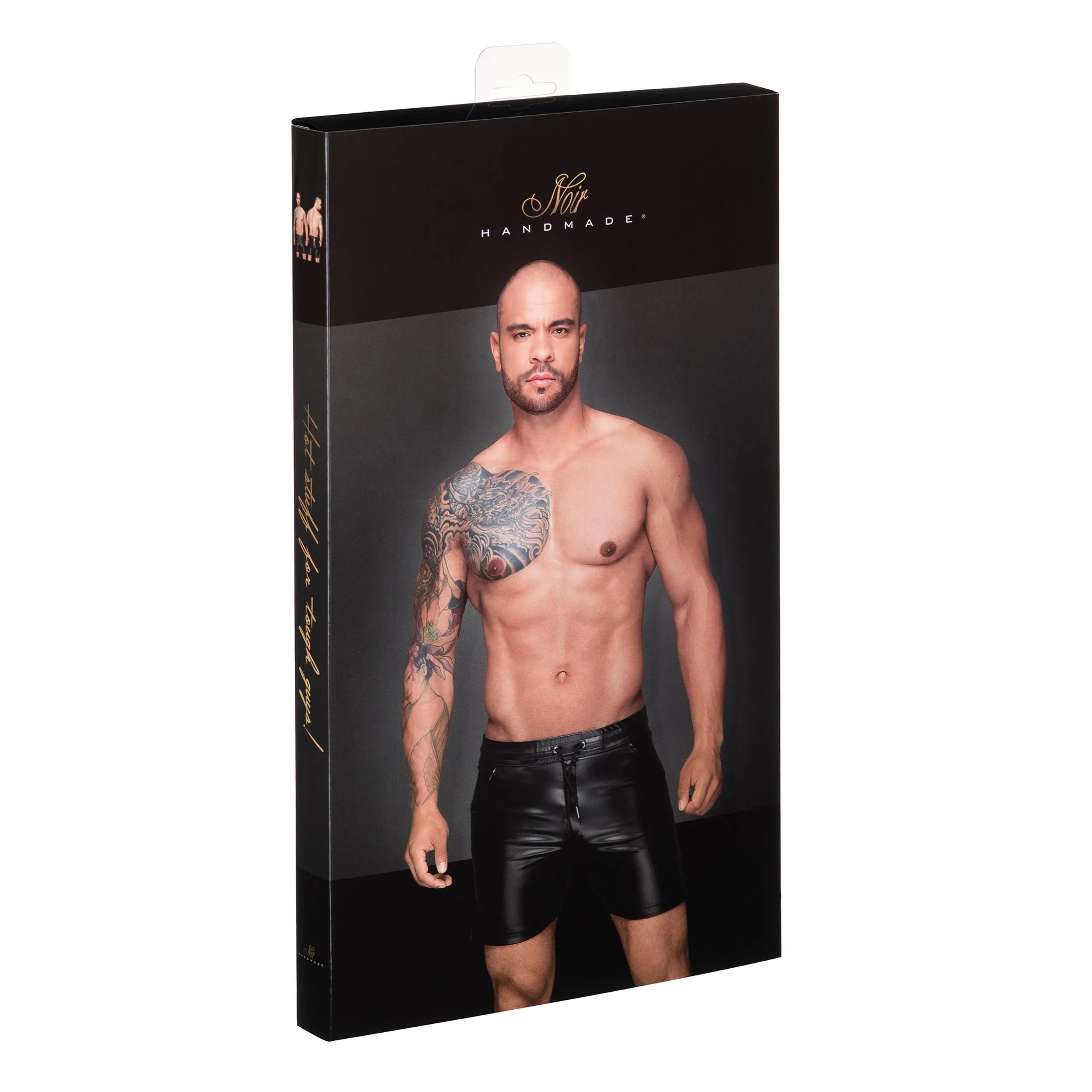 Short powerwetlook élastique mi court confort polyester élasthanne 76% noir stylé