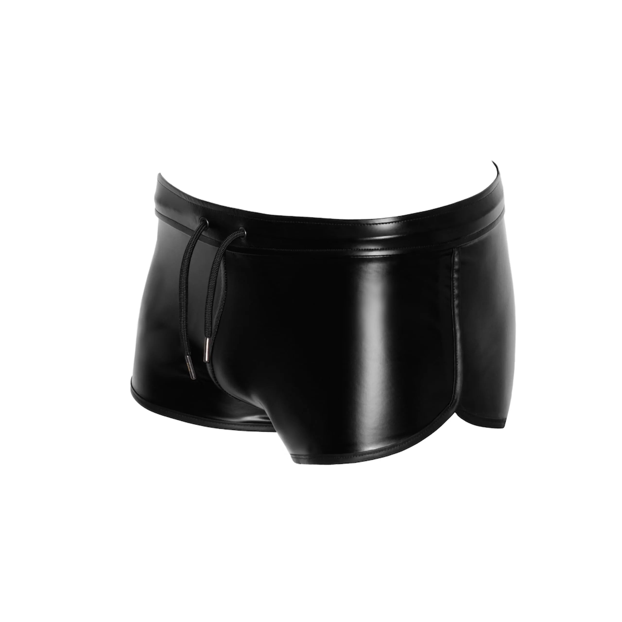 shorty slip wetlook powerwetlook brillant lisse noir élastique ceinture laçage avant ajustable sculptant séduisant audacieux confortable résistant soirées élégantes