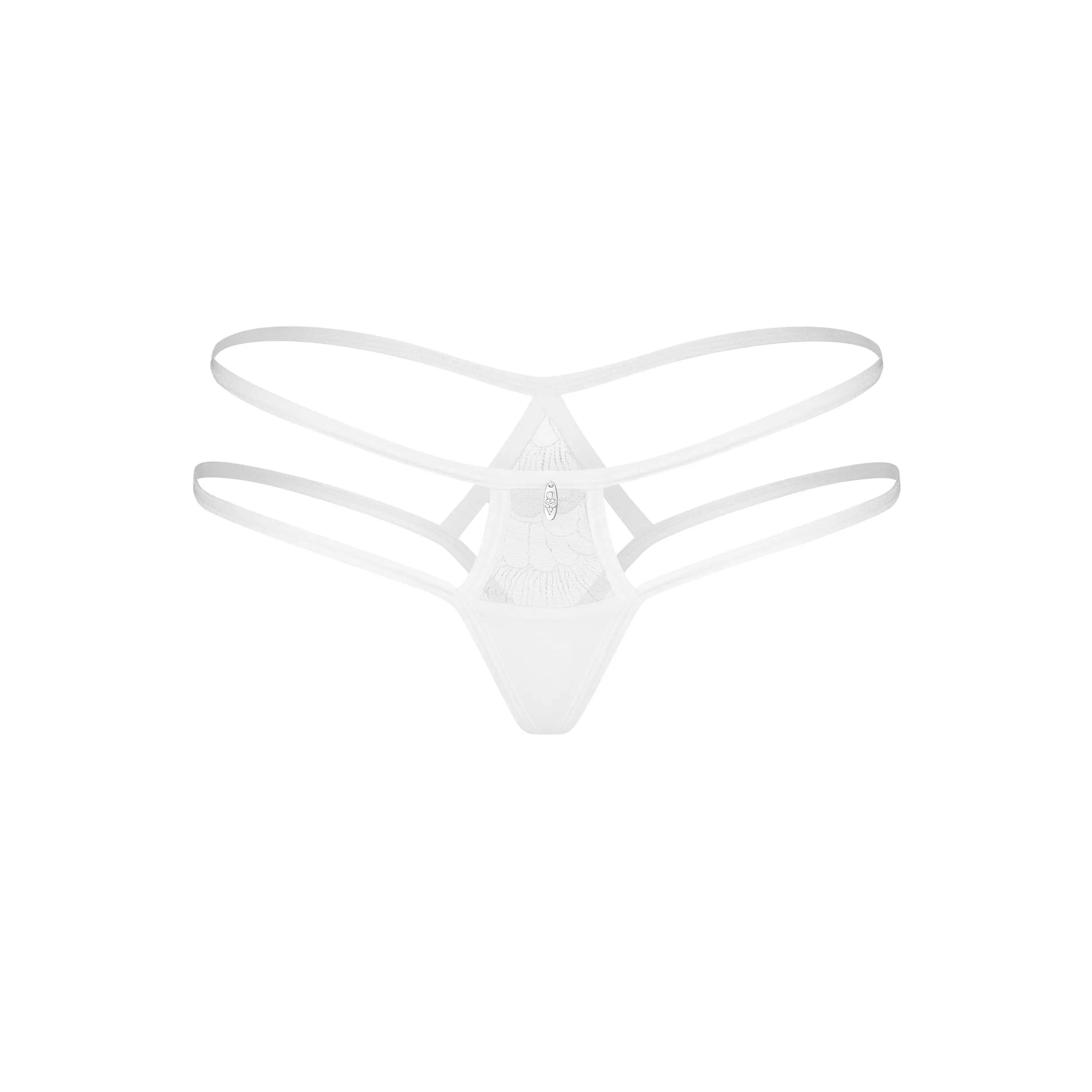 Culotte blanche Arrowel en dentelle transparente, réglable, bordure élastique, élégante et raffinée, tulle délicat.