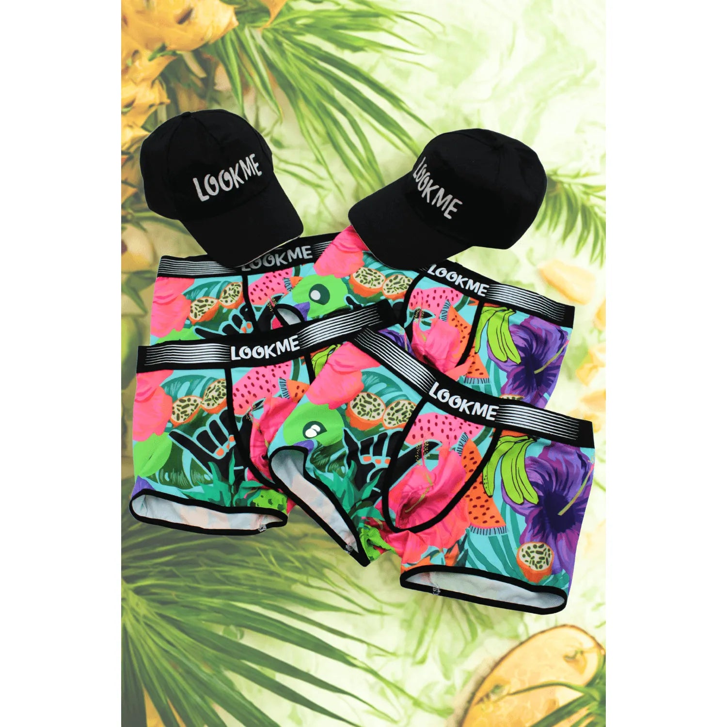 lot boxers polyester élasthanne homme extensibles confortables doux durables respirants casquettes noires offertes ajustables tailles variées S M L XL