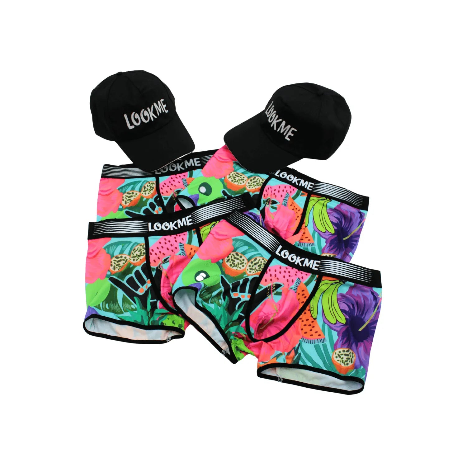 lot boxers polyester élasthanne homme extensibles confortables doux durables respirants casquettes noires offertes ajustables tailles variées S M L XL