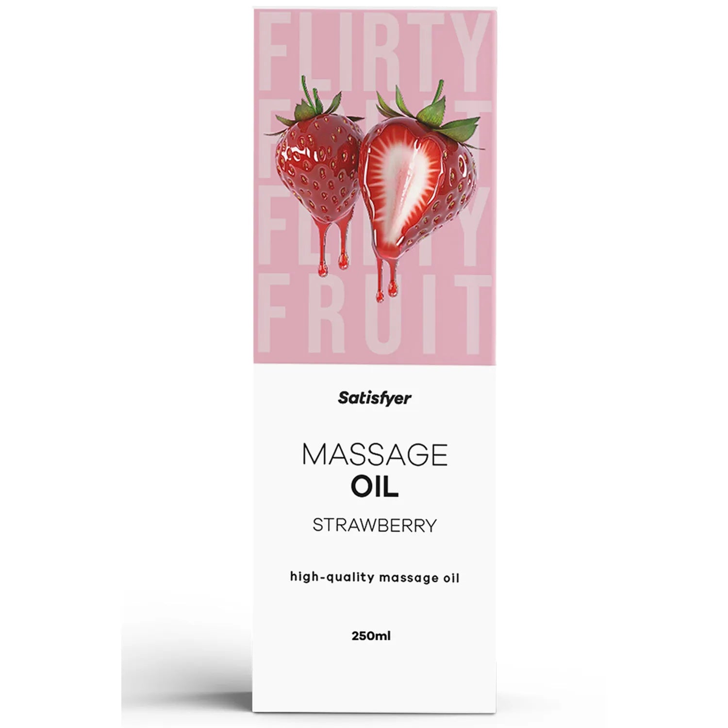 Huile de massage à la fraise 250 ml Satisfyer - Parfum séduisant huile de massage érotique pour intimité romantique - Design moderne épuré