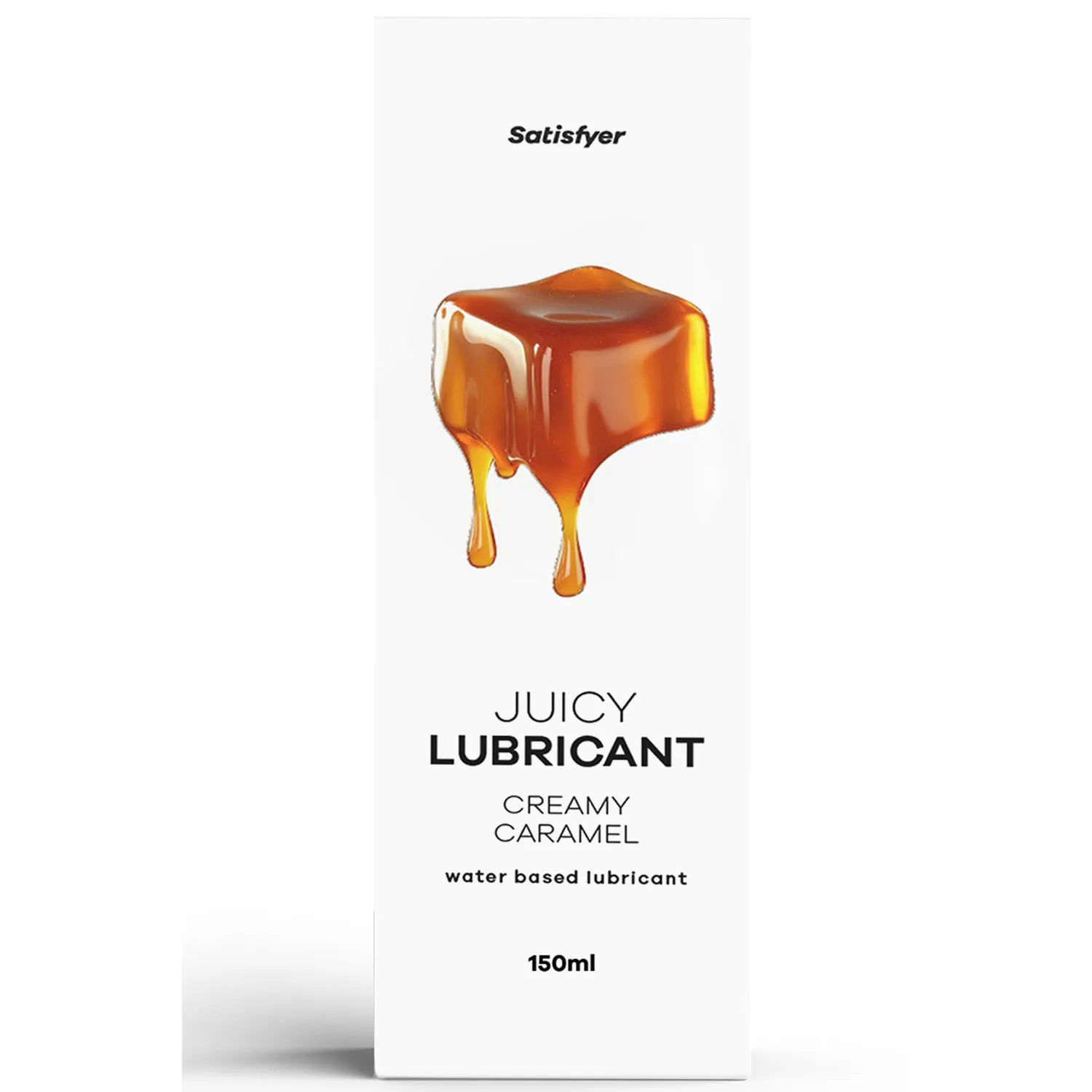 Lubrifiant à base d'eau Caramel crémeux 150ml Satisfyer Juicy Lubricant intimité douce sucrée sextoy compatible condoms