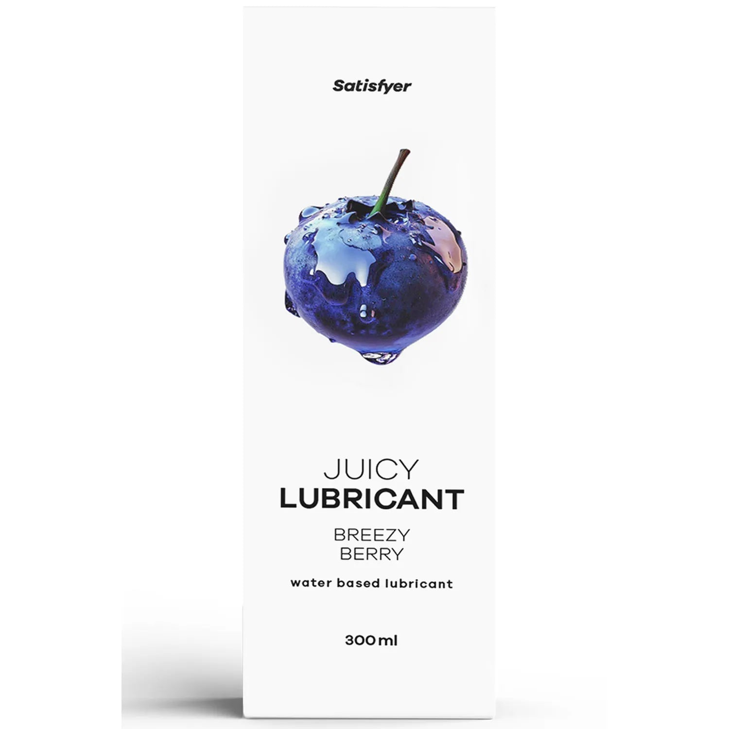 lubrifiant formule aqueuse parfumée myrtille fraîche gourmande douce nongrasse hypoallergénique compatible préservatifs sextoys 300ml Satisfyer discret pratique emballage