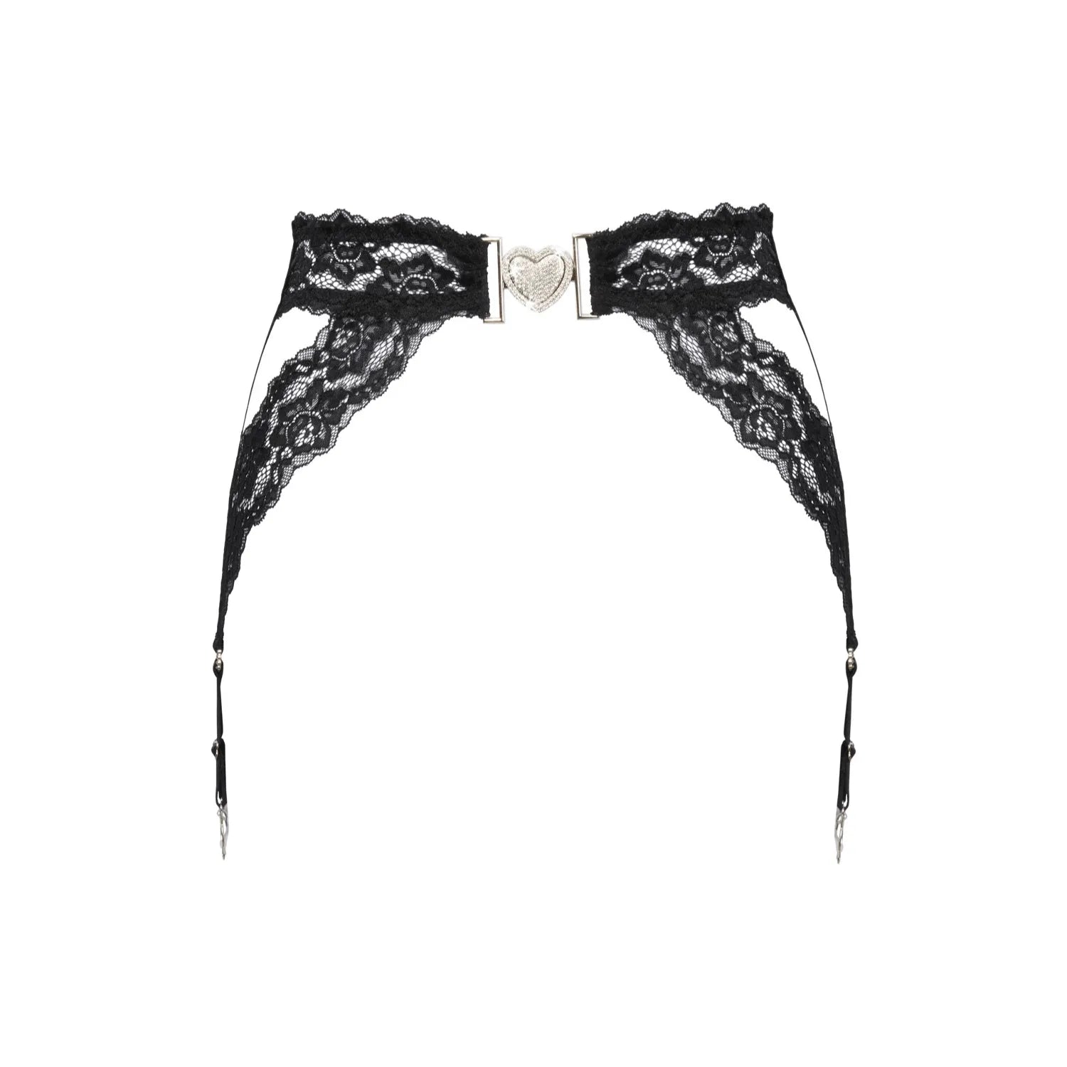 Porte-jarretelles dentelle noire cœur romantique ajustable confort féminin