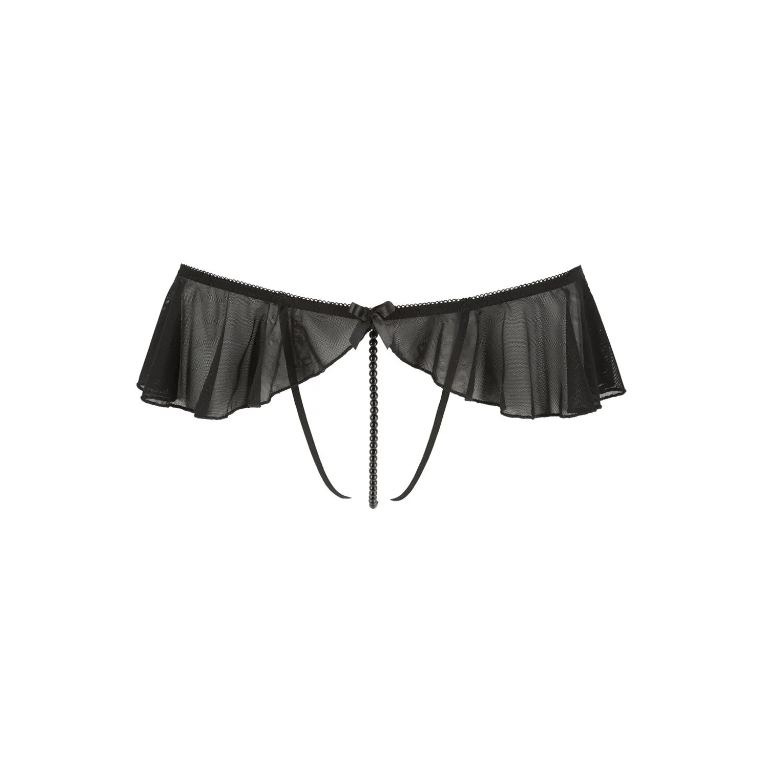 String ouvert à volants perles noires silhouette raffinée moments intimes
