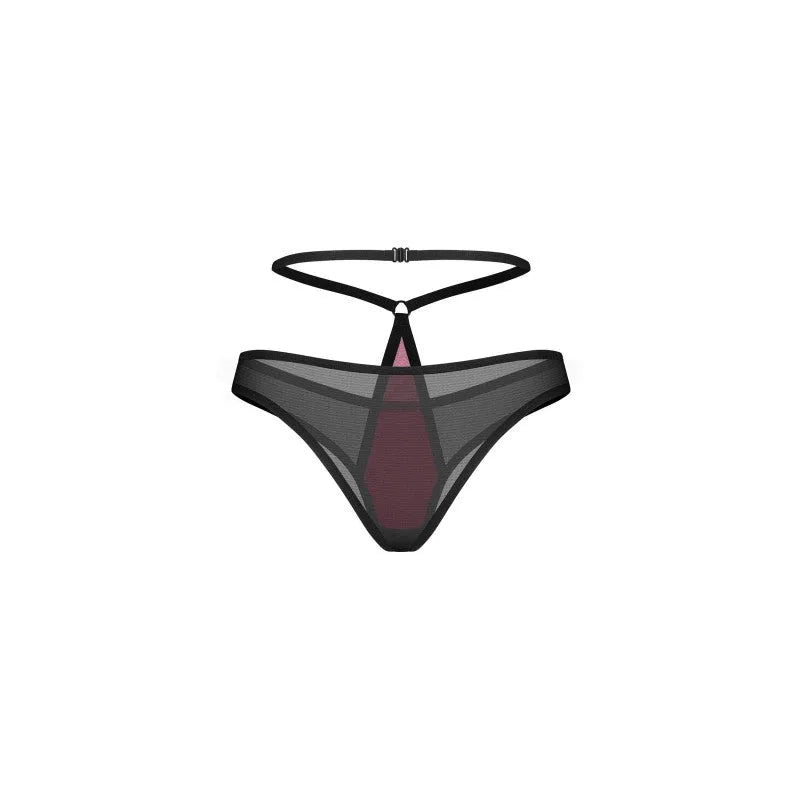 Culotte filet Parisel bordeaux noir, design sophistiqué, confort peau sensible, élégance contemporaine.