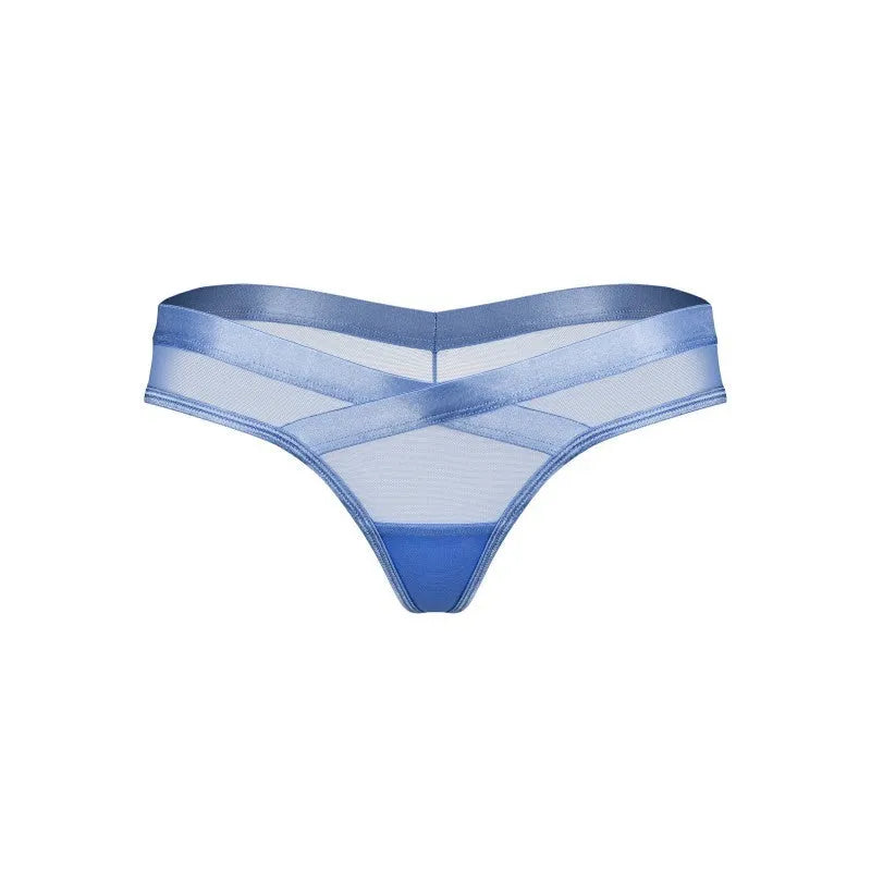 String Shaderi bleu contemporain maille transparente ajustement courbes parfait