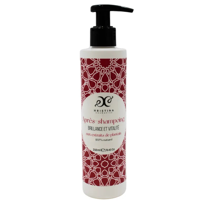 Après-shampoing naturel cheveux éclat brillance huiles sésame karité plantain 250ml