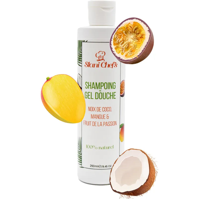 gel douche corps cheveux coco mangue passion naturel peau cheveux sensibles