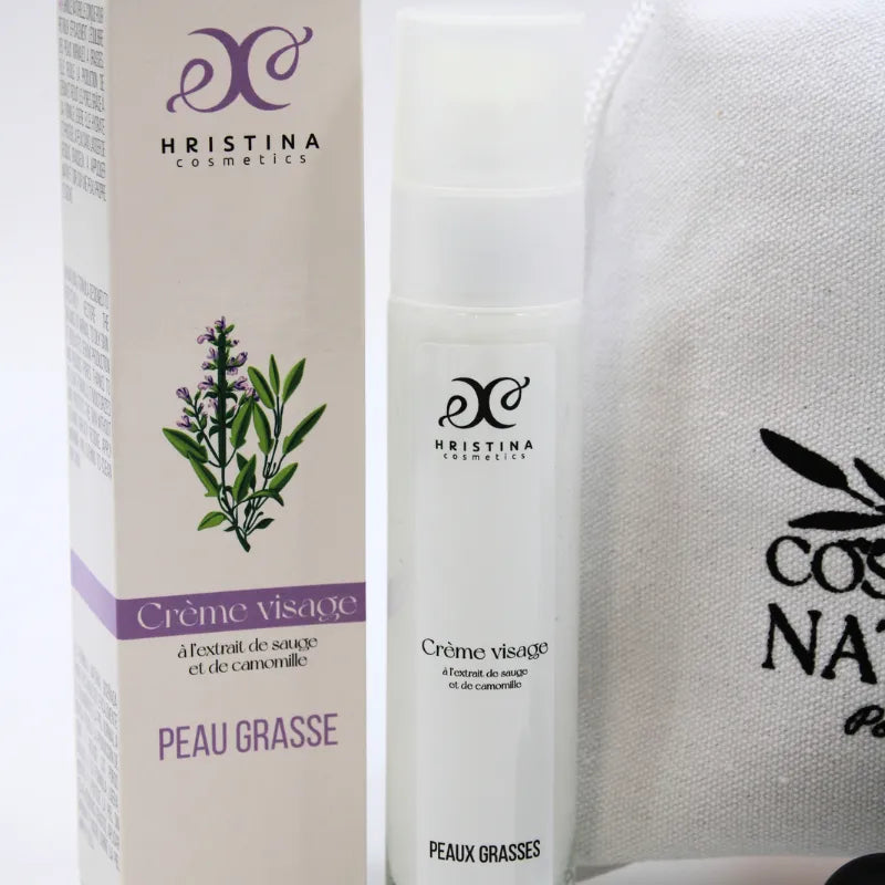 Coffret soin visage peau grasse naturel avec masque lilas, rouleau matifiant, éponge konjac, crème légère.